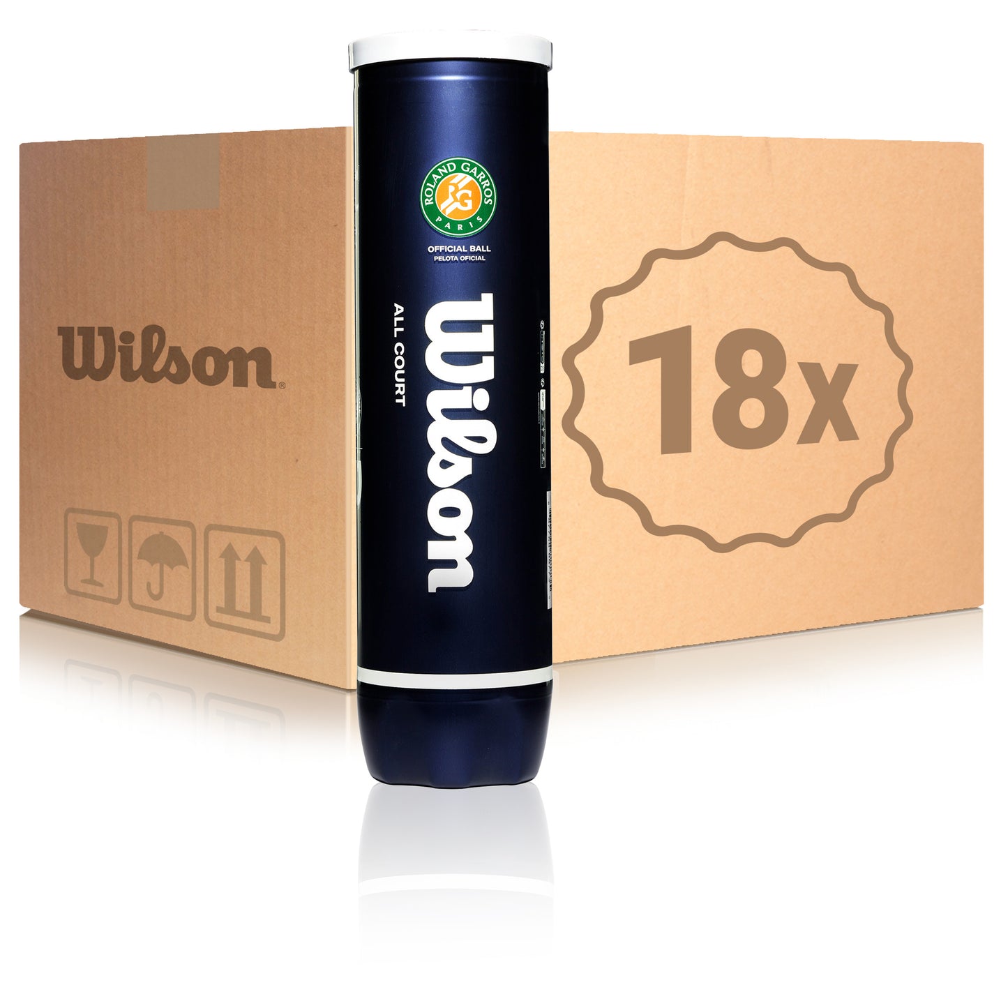 Wilson 18 x 4ks v dóze Roland Garros All Court V kartónu Wilson 18 x 4ks v dóze Roland Garros All Court V kartónu