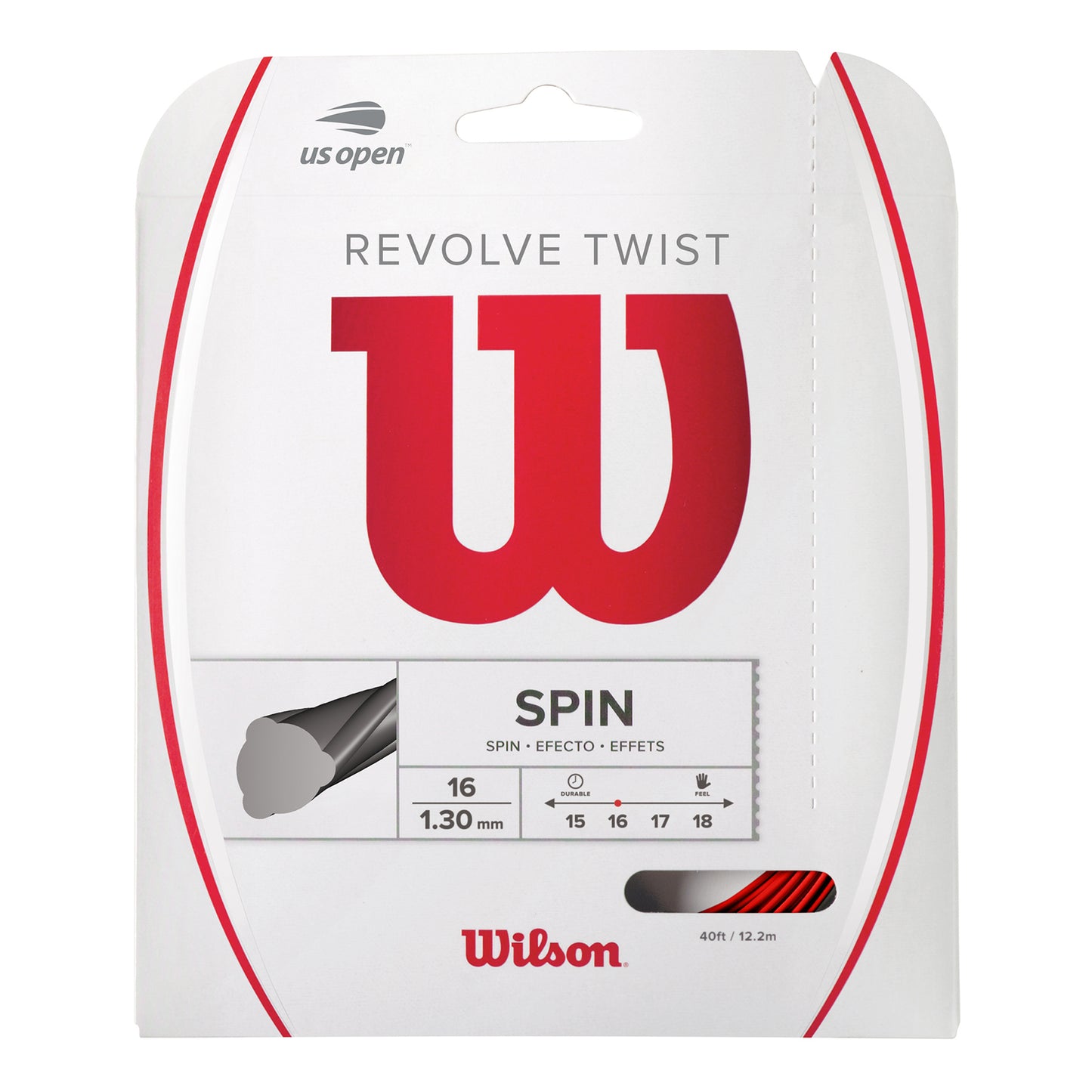 Wilson Revolve Twist Výpletová sada 12,2m - červená Wilson Revolve Twist Výpletová sada 12,2m - červená
