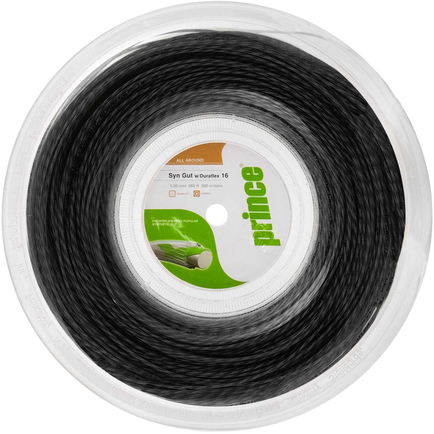 Prince Synthetic Gut Duraflex Výplet - role 200m - černá Prince Synthetic Gut Duraflex Výplet - role 200m - černá