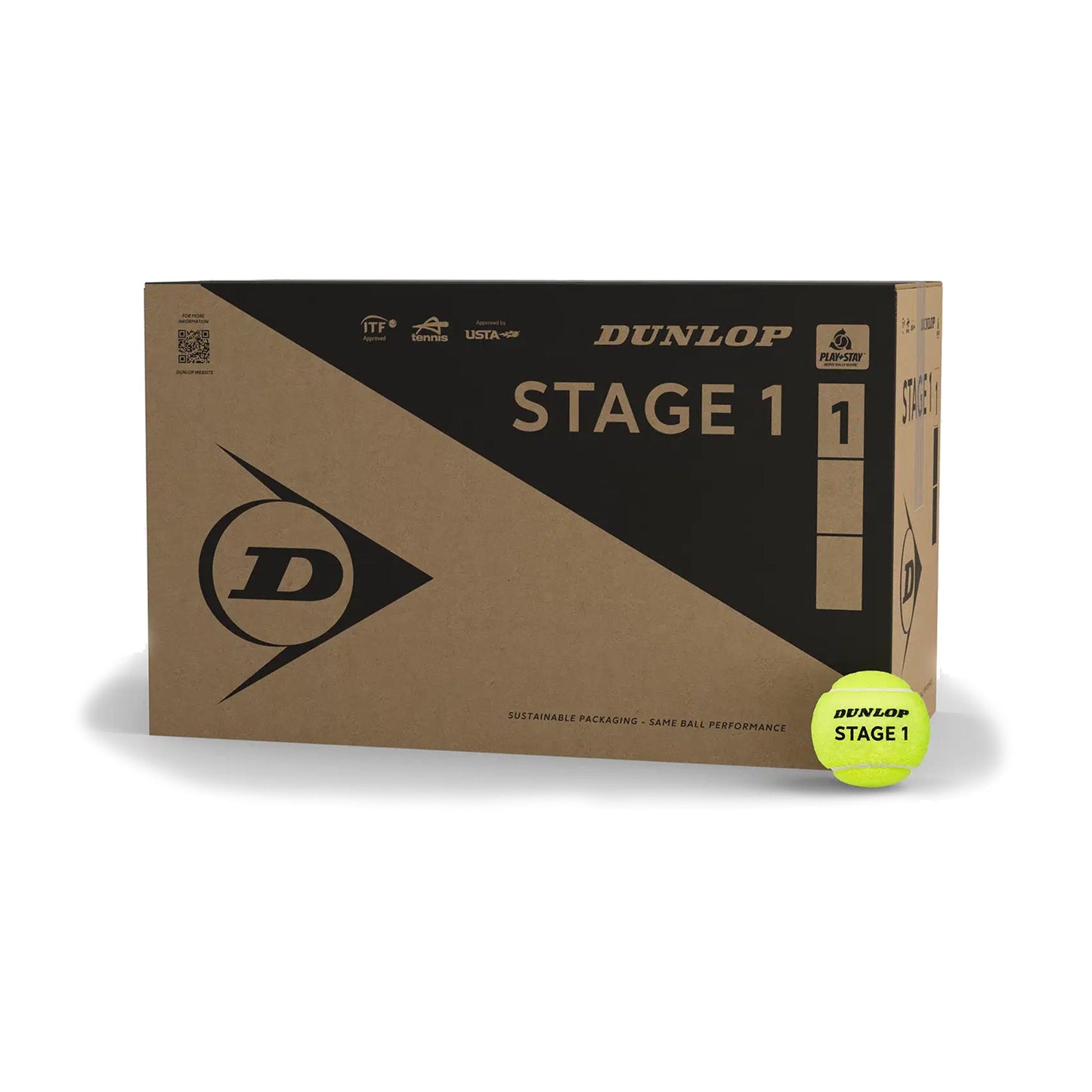 Dunlop Stage 1 Green Play and Stay míč 18 x 4ks v dóze -žlutá Dunlop Stage 1 Green Play and Stay míč 18 x 4ks v dóze -žlutá