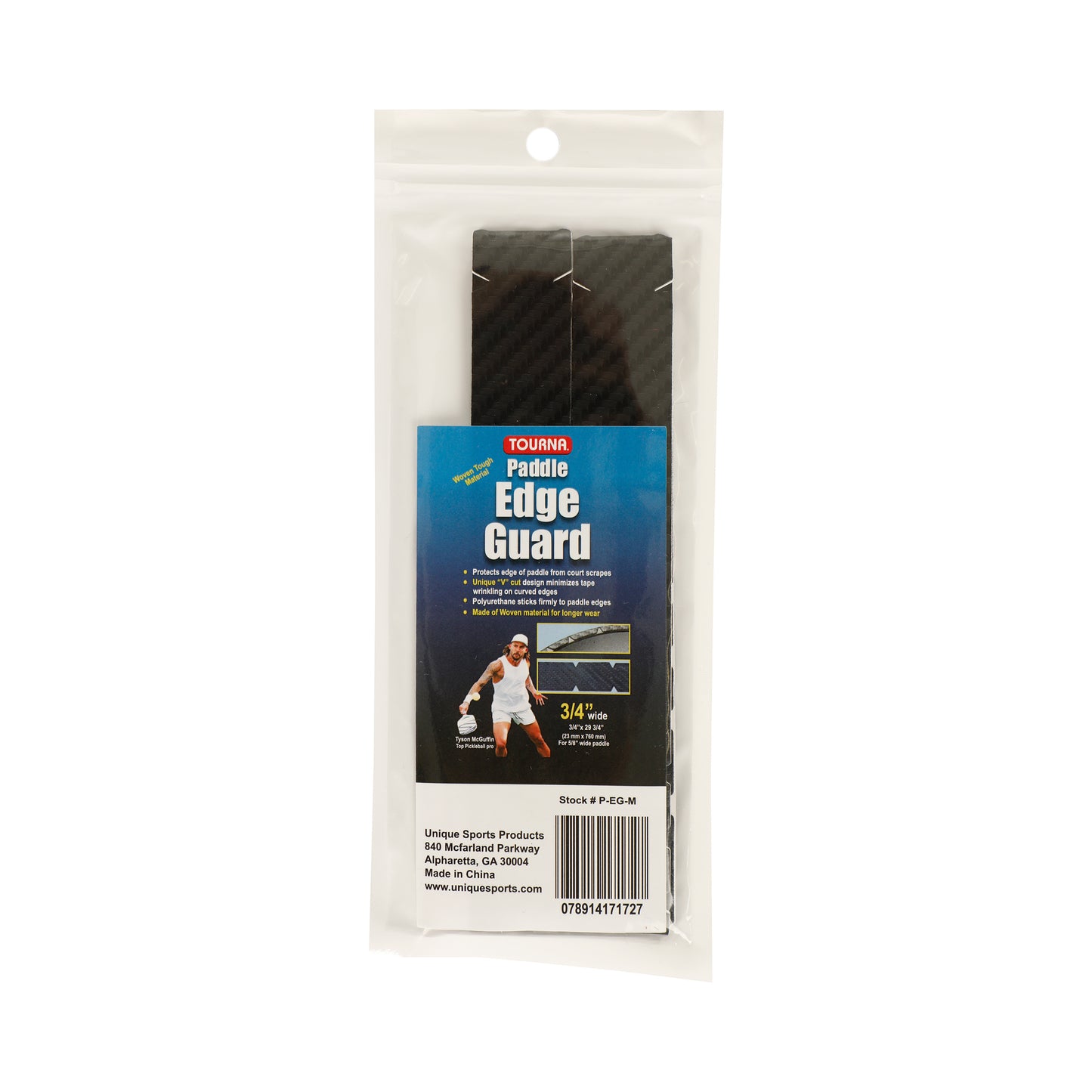 Tourna Padel Edge Guard Wooven 16mm Ochranná Páska Rámu Pro Pickleball-Černá Tourna Padel Edge Guard Wooven 16mm Ochranná Páska Rámu Pro Pickleball-Černá