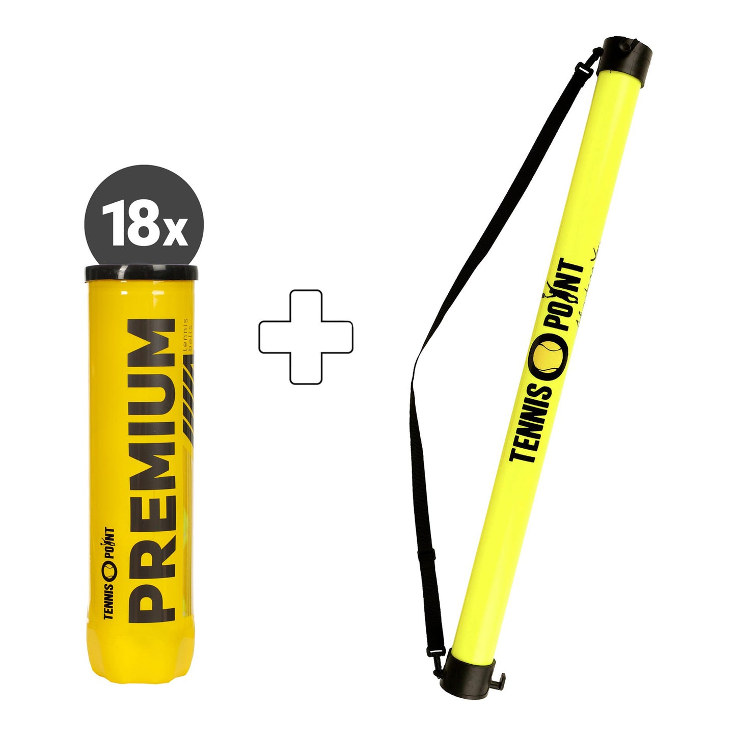 Tennis-Point 18 x 4ks v dóze Premium Navíc tuba na sbírání míčů Tennis-Point 18 x 4ks v dóze Premium Navíc tuba na sbírání míčů