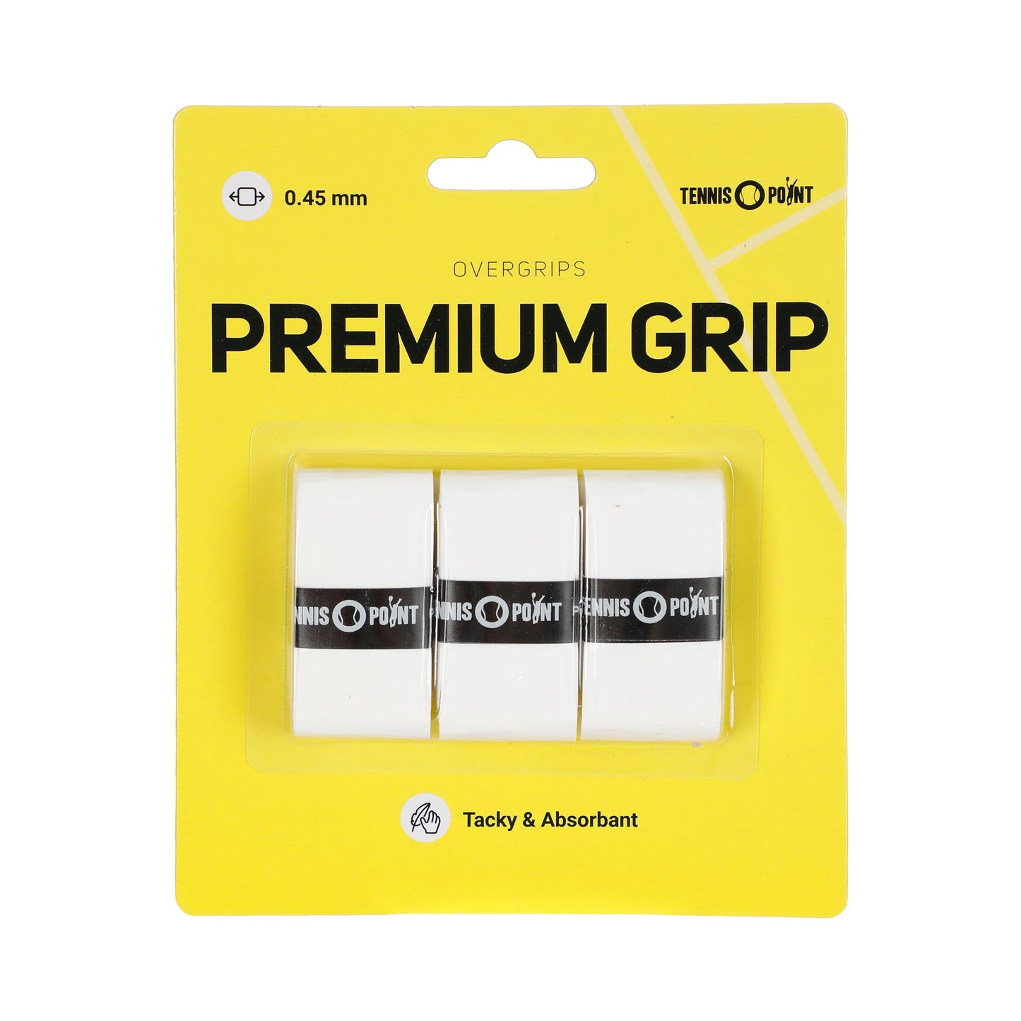 Tennis-Point Premium Grip 3ks V Baleni-Bílá Tennis-Point Premium Grip 3ks V Baleni-Bílá