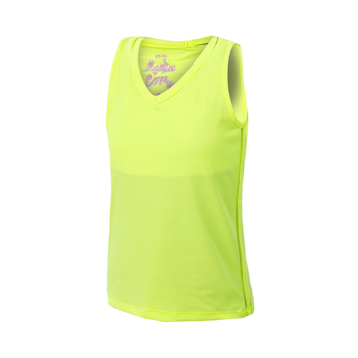 Lucky in Love V-Neck Cutout Sportovní Tílko Dívky-Žlutá Lucky in Love V-Neck Cutout Sportovní Tílko Dívky-Žlutá