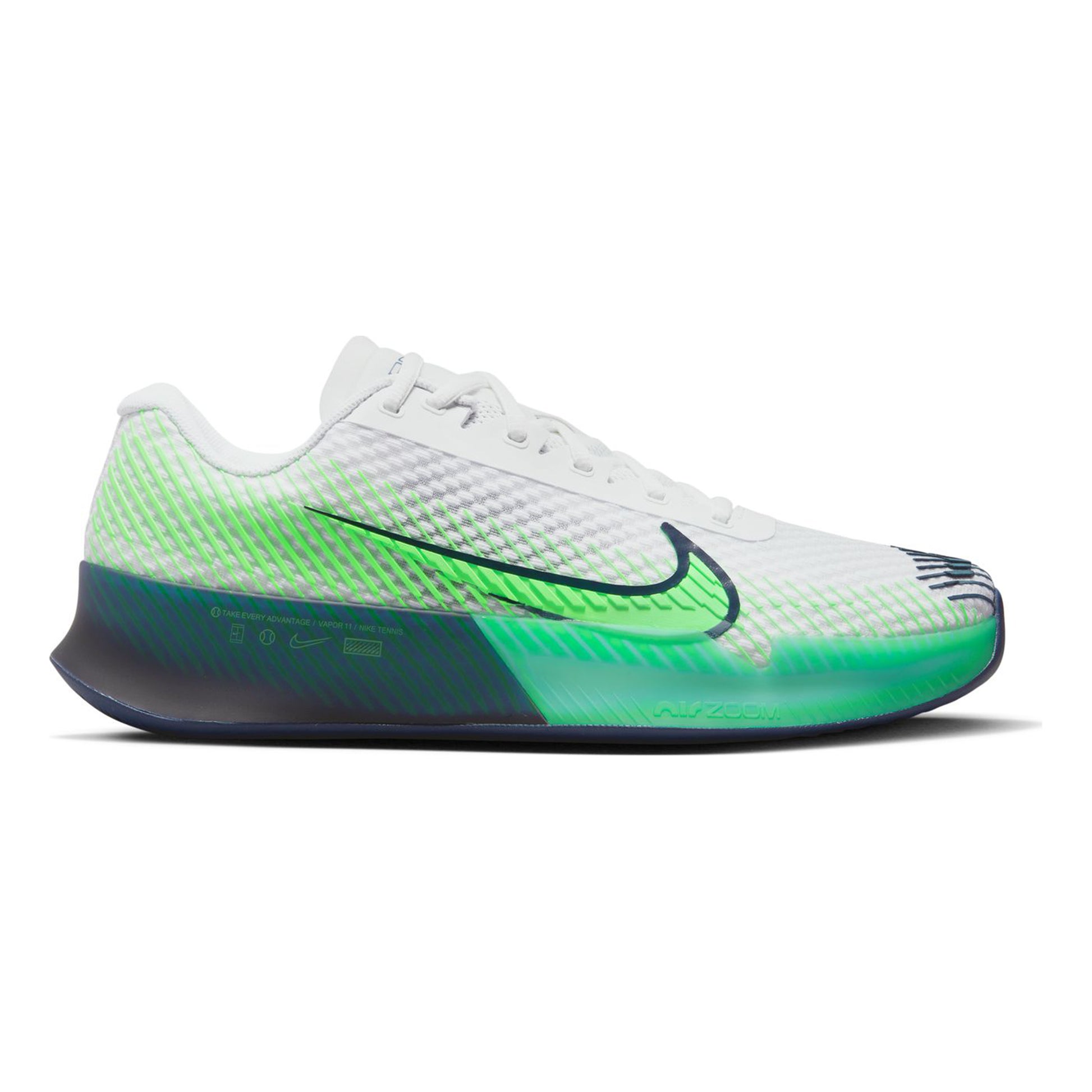 Nike Air Zoom Vapor 11 Obuv na antuku Muži - bílá, neonově zelená
