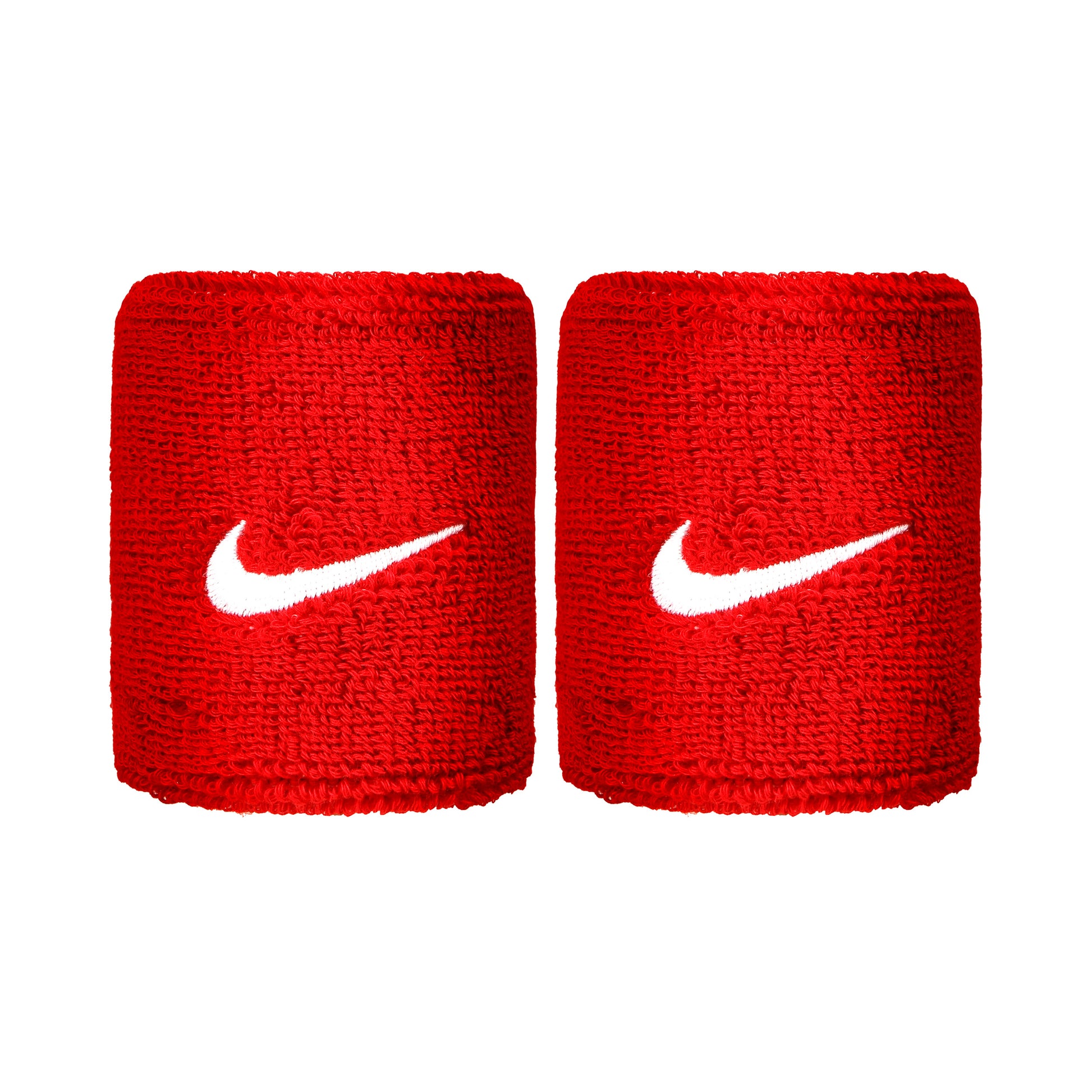 Nike Swoosh Potítko 2ks v baleni krátký - červená, bílá