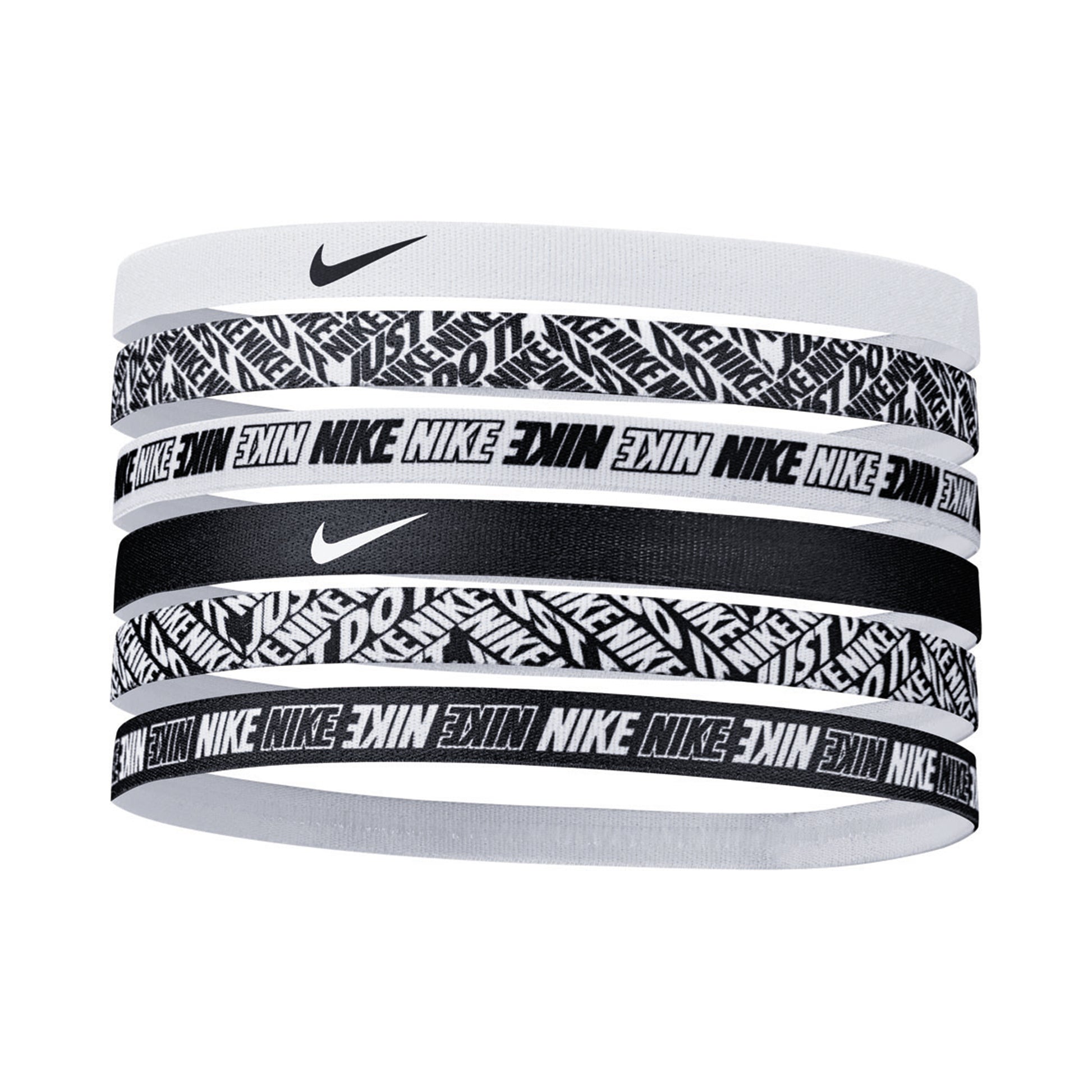 Nike Printed Čelenka 6ks Balení-Bílá,Černá