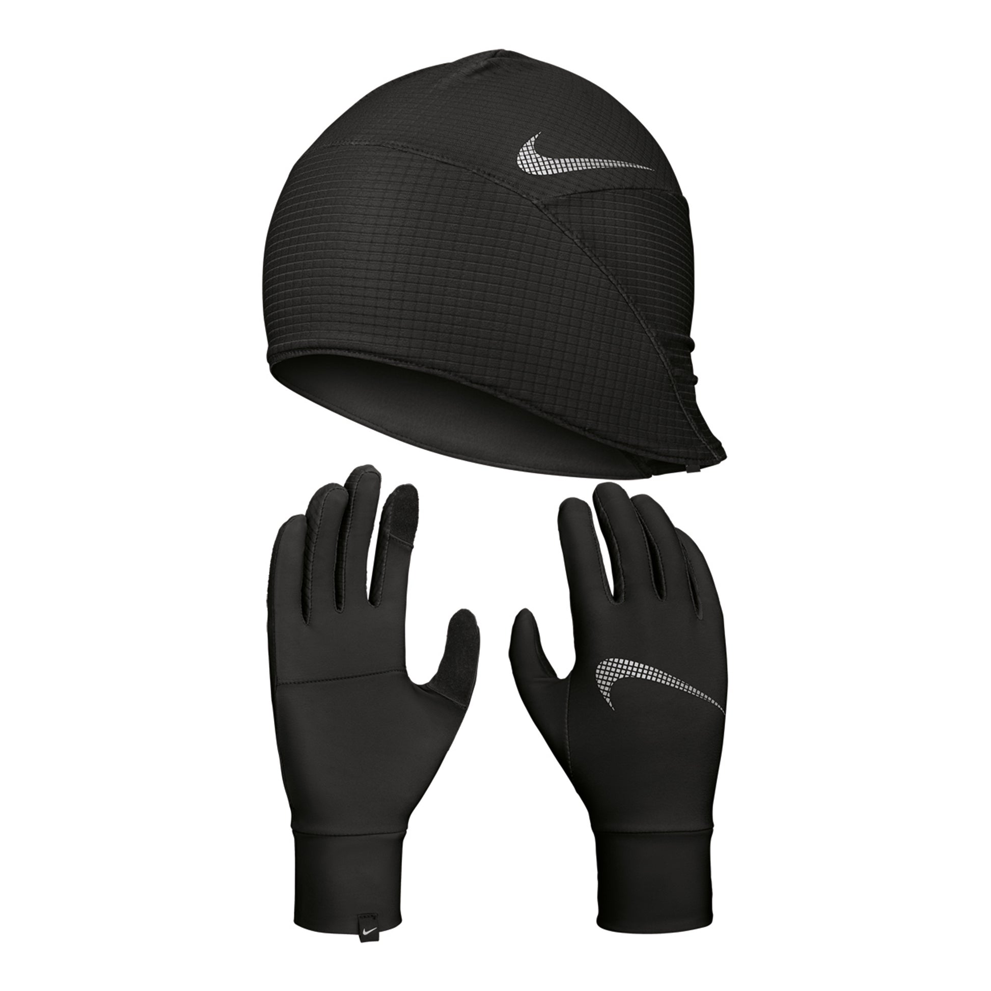Nike Essential Running Set Laufmütze + Běžecké rukavice Dámy-černá,bílá