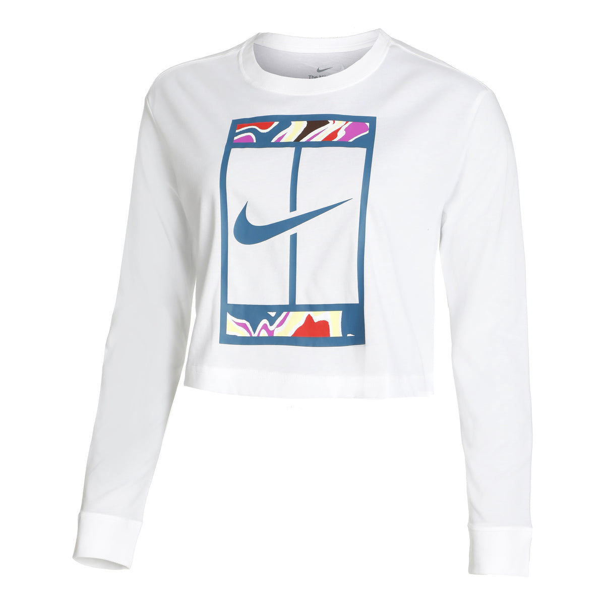 Nike Dri-Fit Court Slam Cropped S dlouhým rukávem Dámy - bílá, vícebarevné