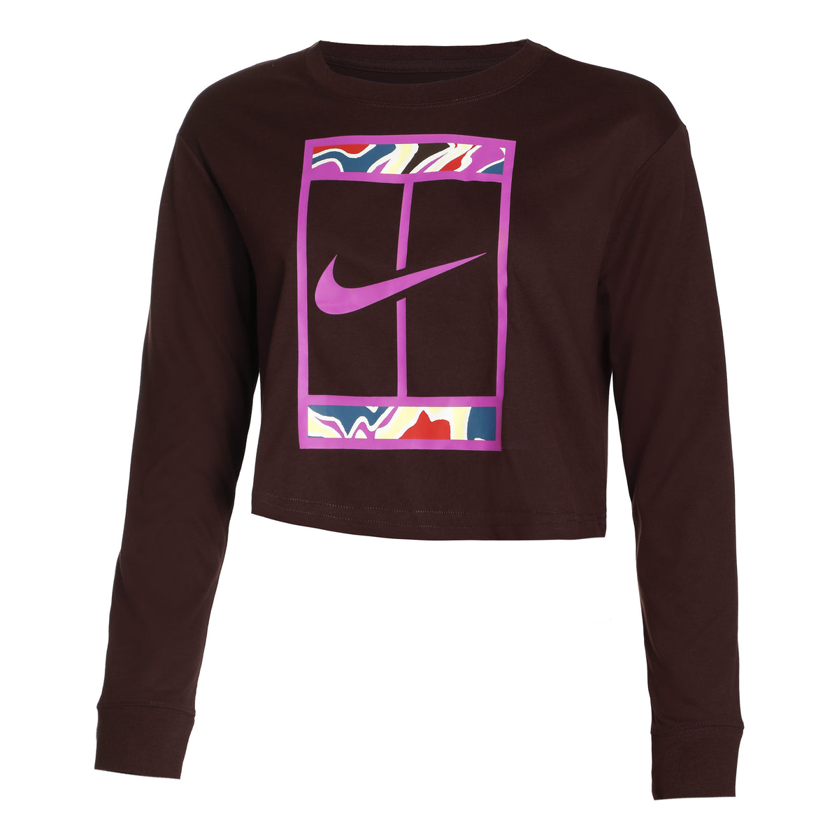 Nike Dri-Fit Court Slam Cropped S dlouhým rukávem Dámy - hnědá,