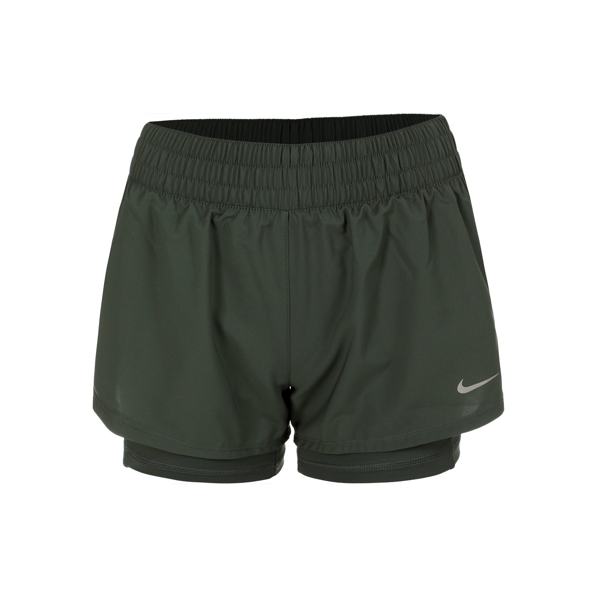 Nike Dri-Fit One Mid Rise 2in1 3in Šortky Dámy - zelená, stříbrná