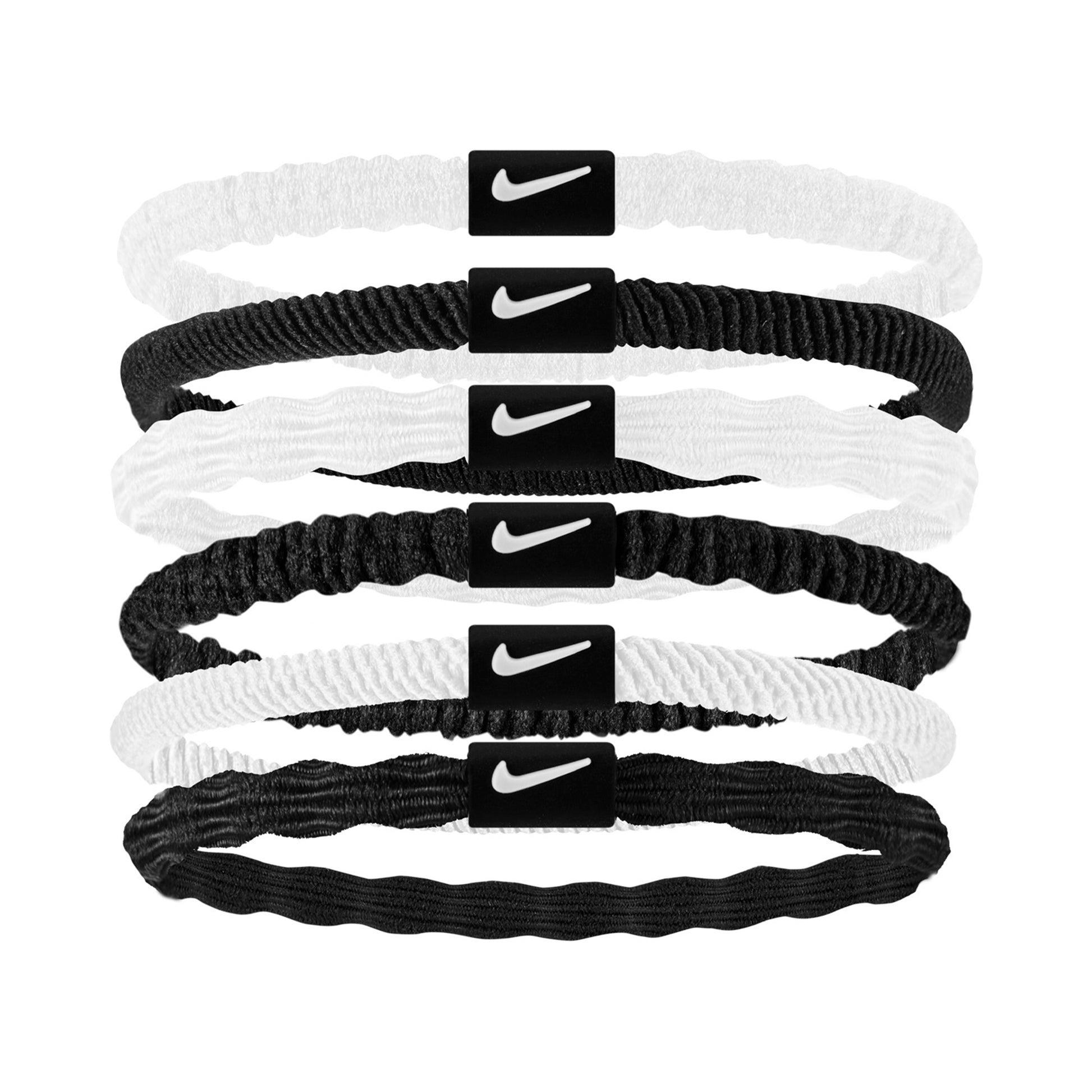 Nike Flex Hair Tie Čelenka 6ks Balení-Bílá,Černá