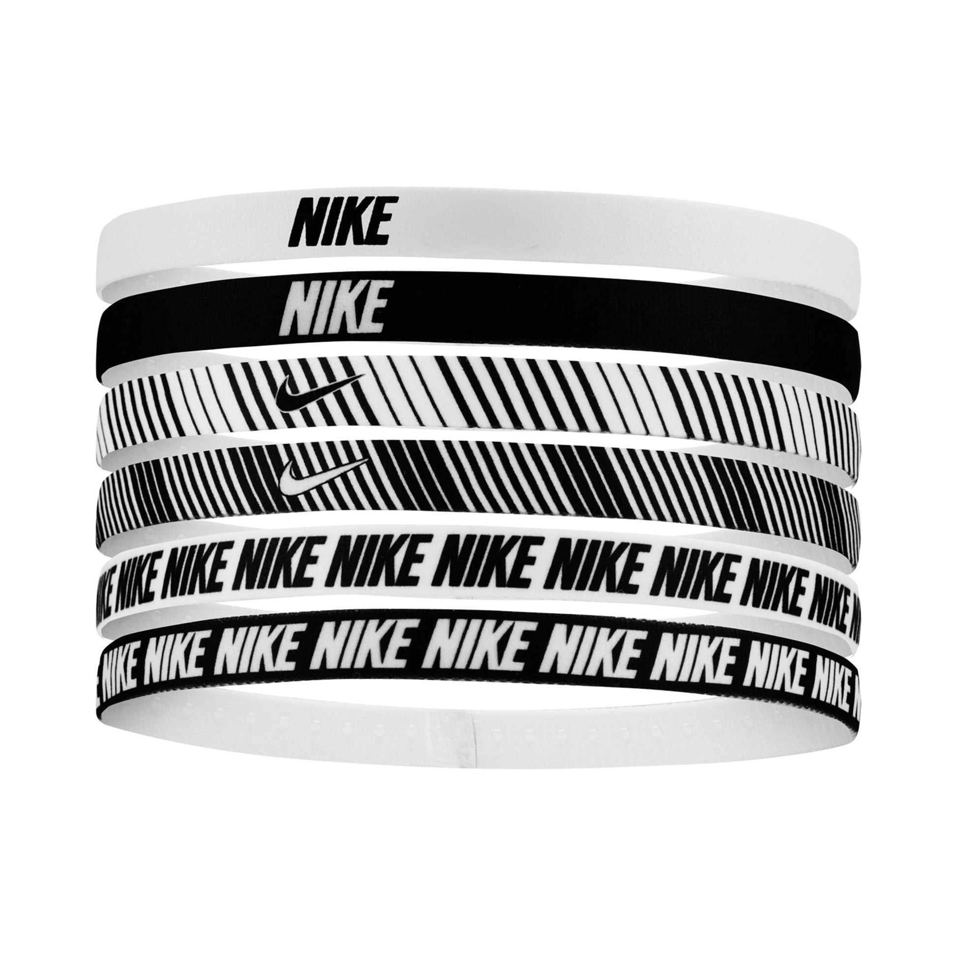 Nike Nike Flex Classic Printed Čelenka 6ks Balení-Bílá,Černá