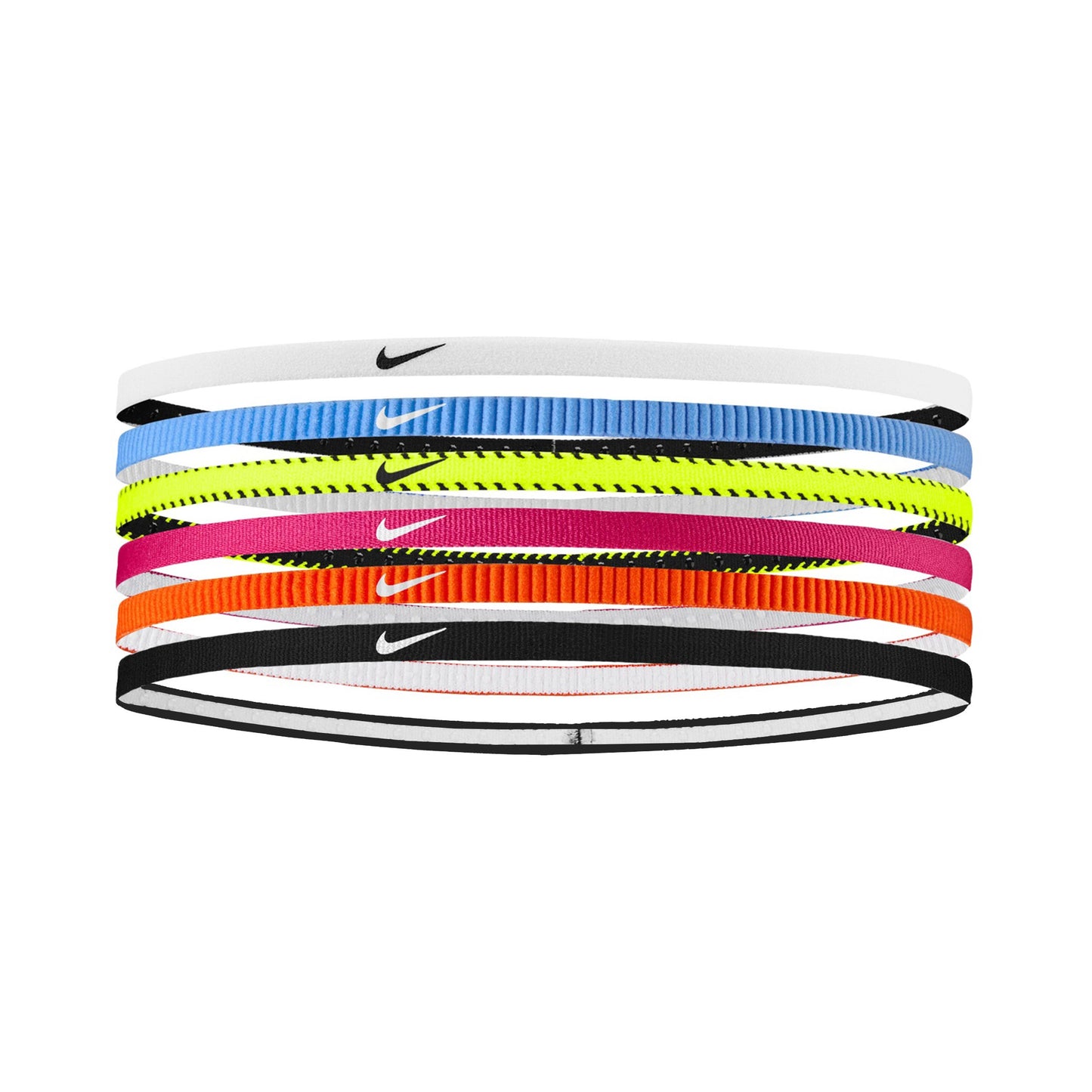 Nike Nike Flex Classic Slim Čelenka 6ks Balení-Neonově Žlutá,Růžová