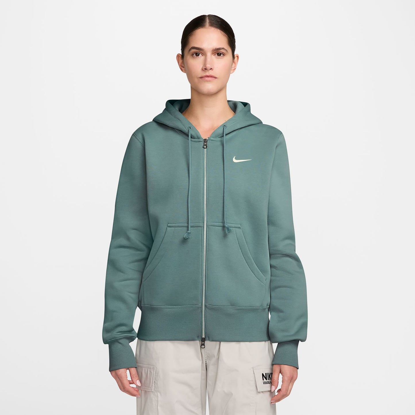Nike Phoenix Fleece Full-Zip Mikina S Kapucí Dámy-Šalvěj