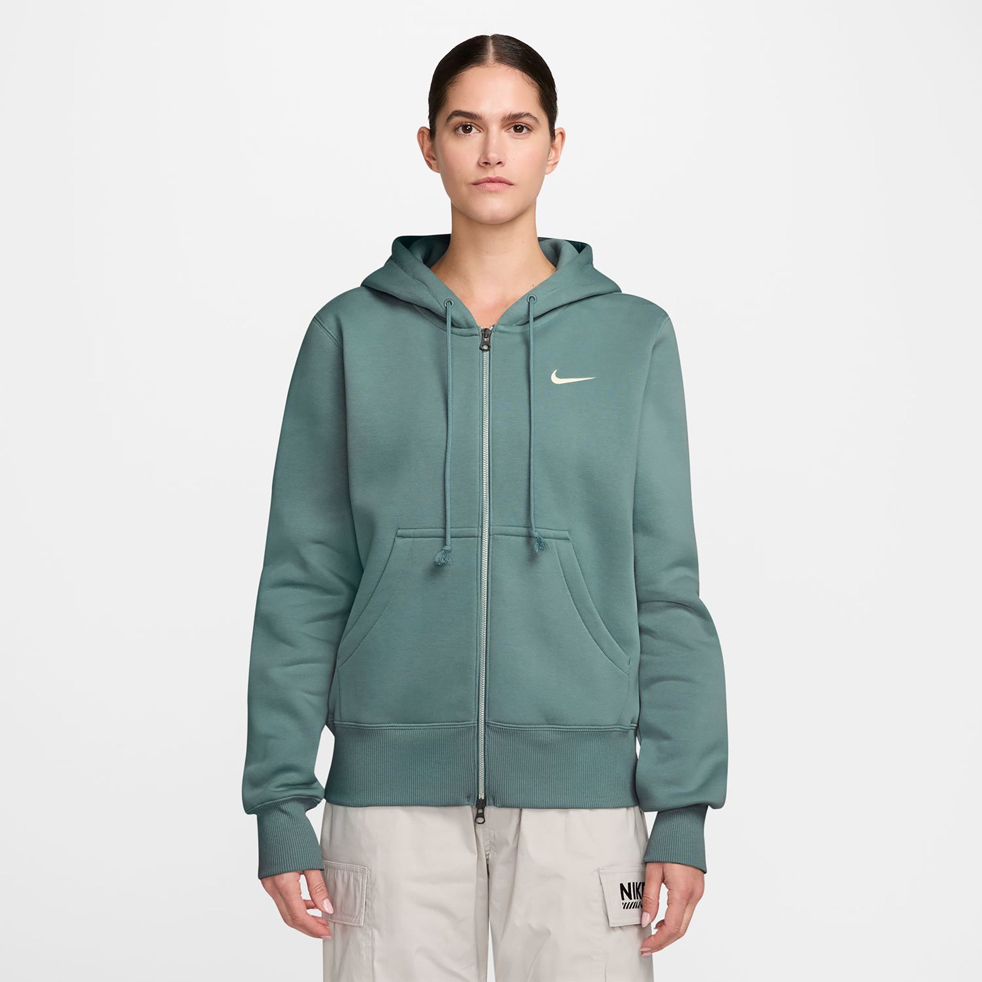 Nike Phoenix Fleece Full-Zip Mikina S Kapucí Dámy-Šalvěj