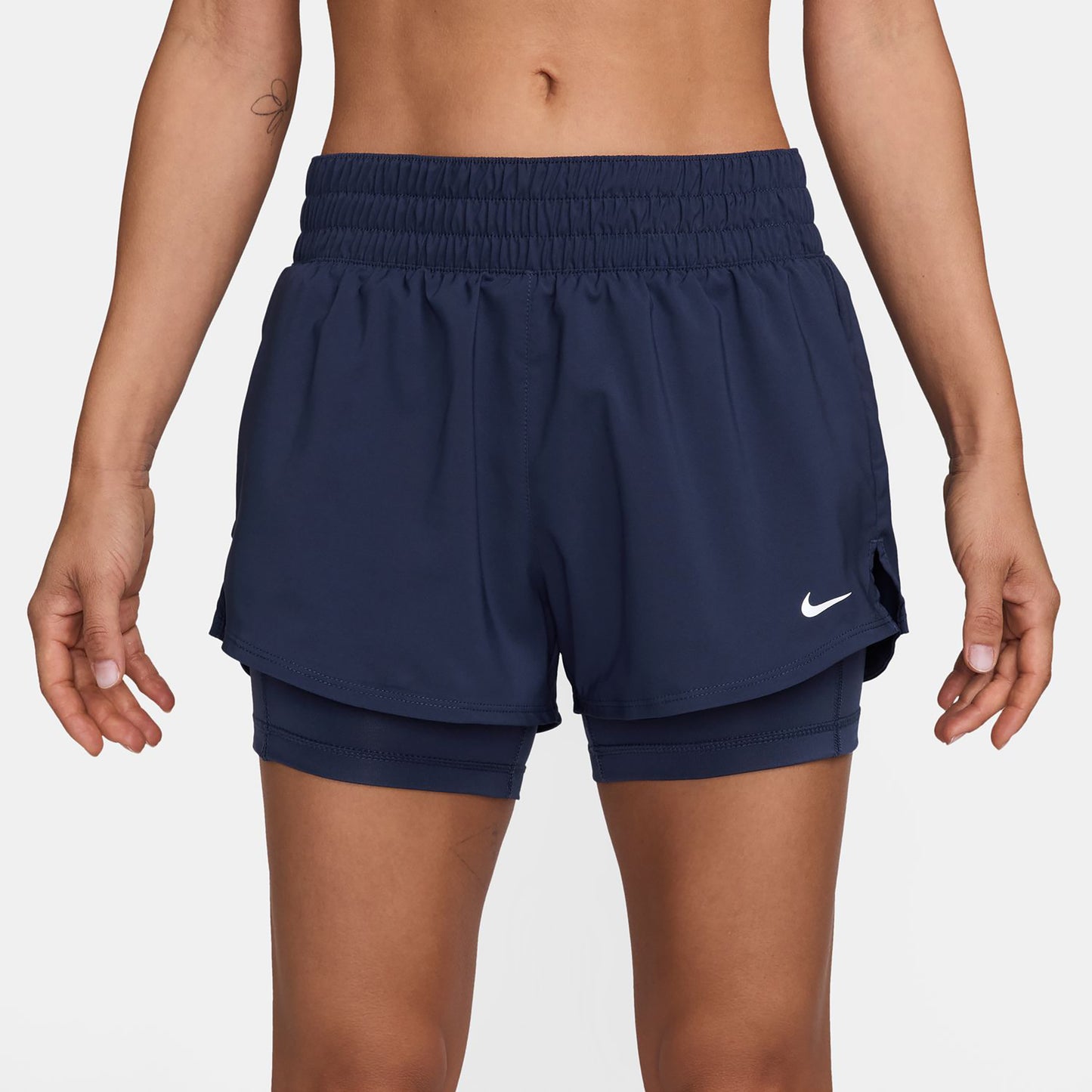 Nike One Dri-Fit Mid Rise 3In 2N1 Šortky Dámy-Tmavě Modrá