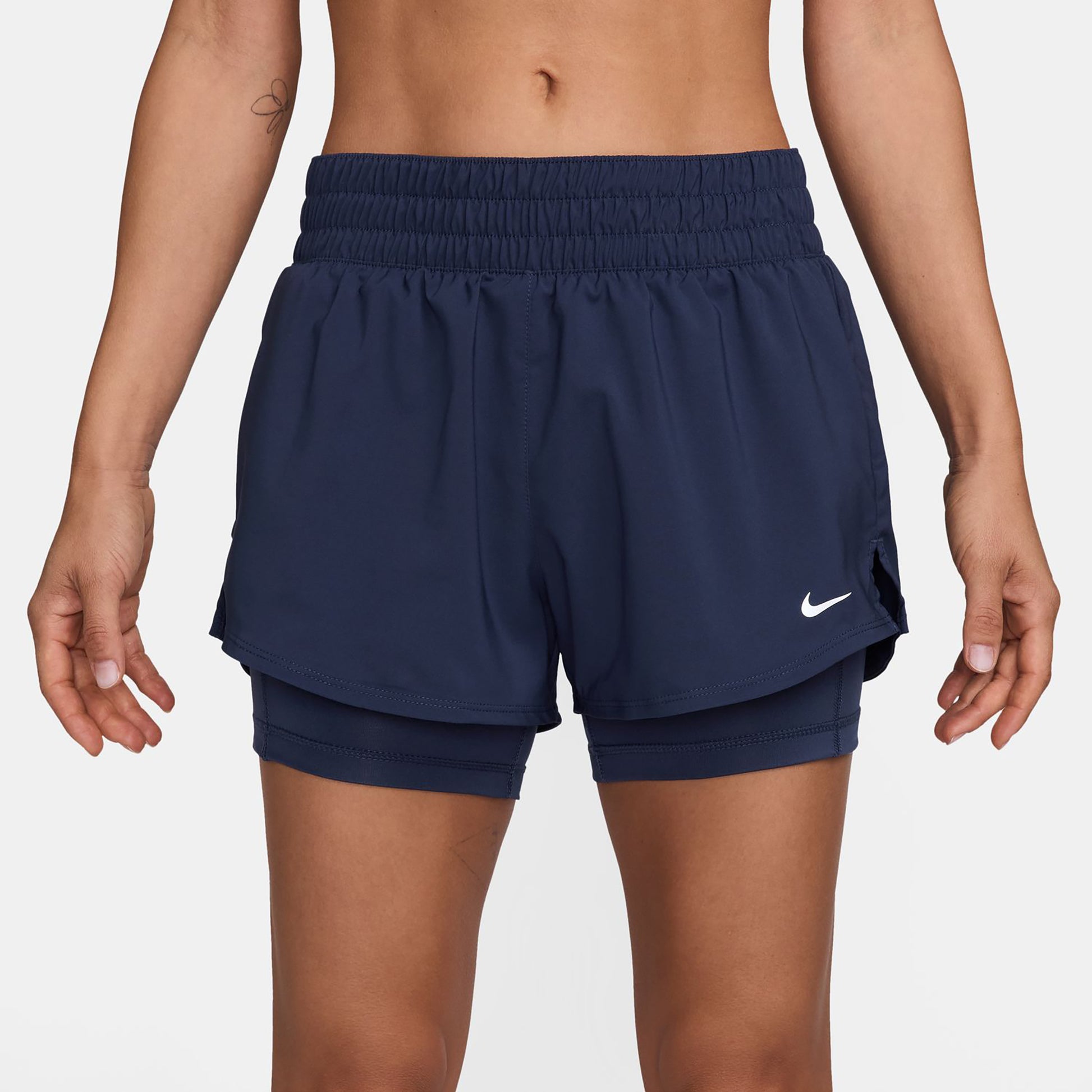 Nike One Dri-Fit Mid Rise 3In 2N1 Šortky Dámy-Tmavě Modrá