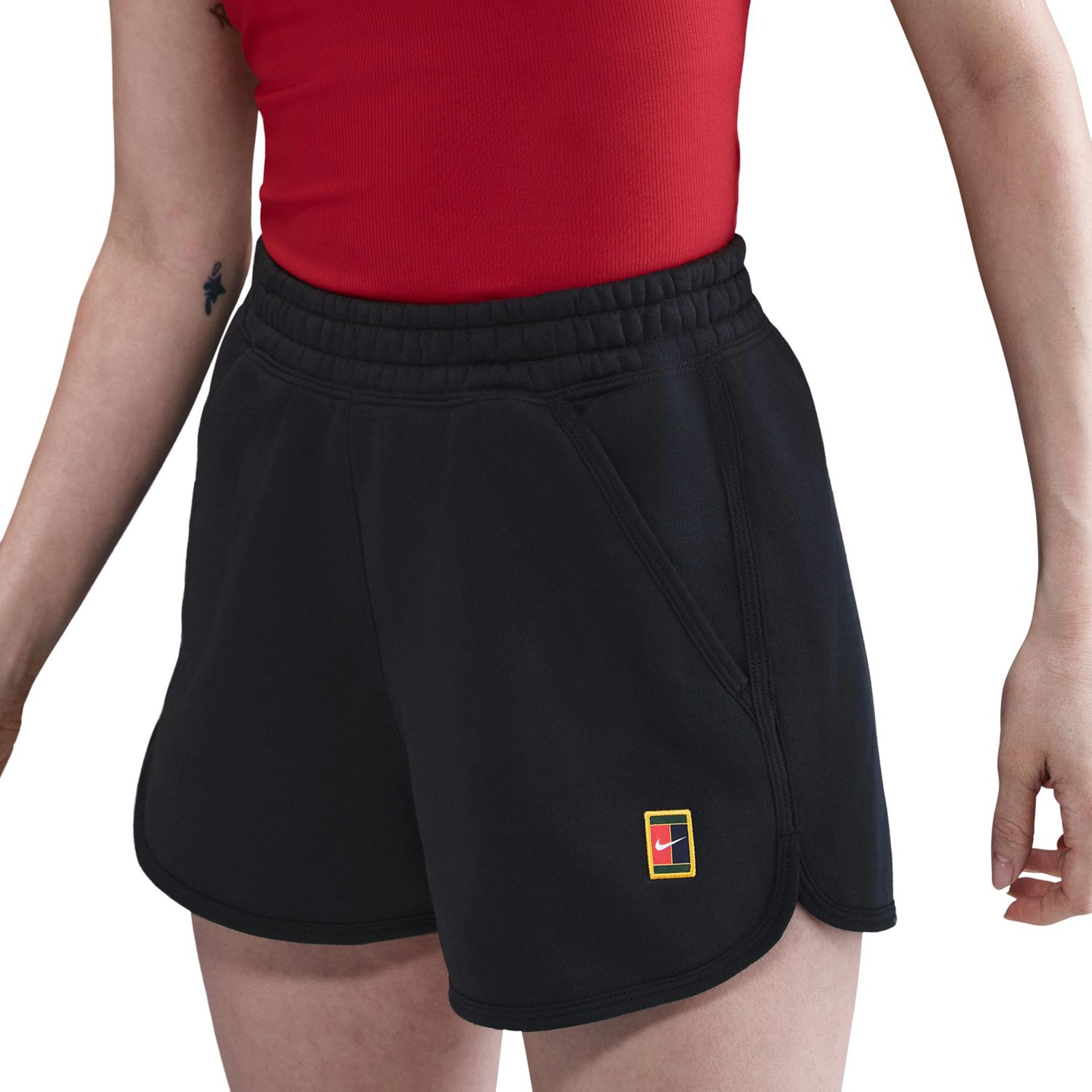 Nike Court Heritage Fleece Mid Rise Šortky Dámy-Černá