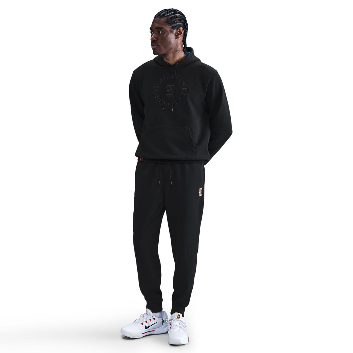 Nike Court Dri-Fit Heritage Fleece Tréninkové Kalhoty Muži-Černá