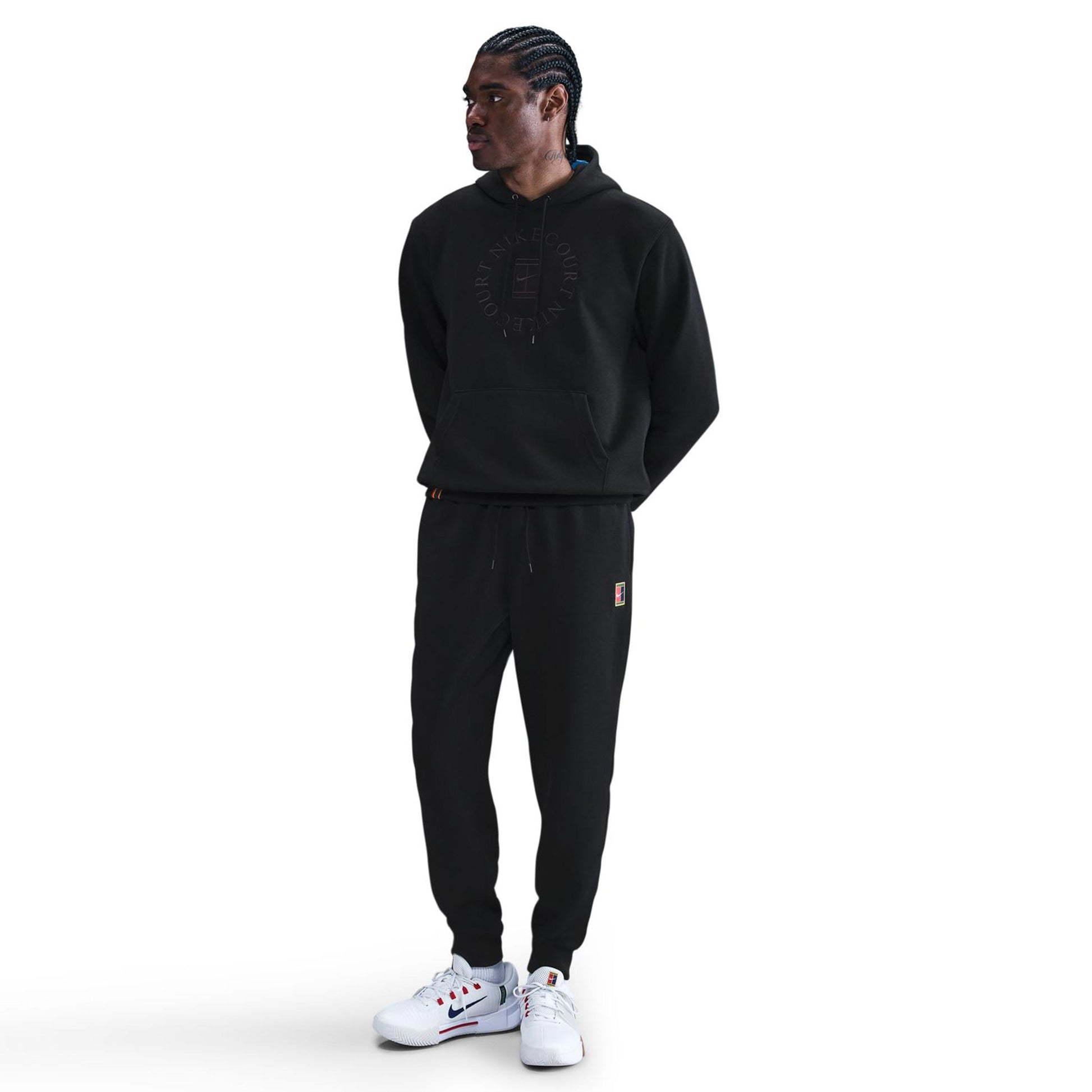 Nike Court Dri-Fit Heritage Fleece Tréninkové Kalhoty Muži-Černá