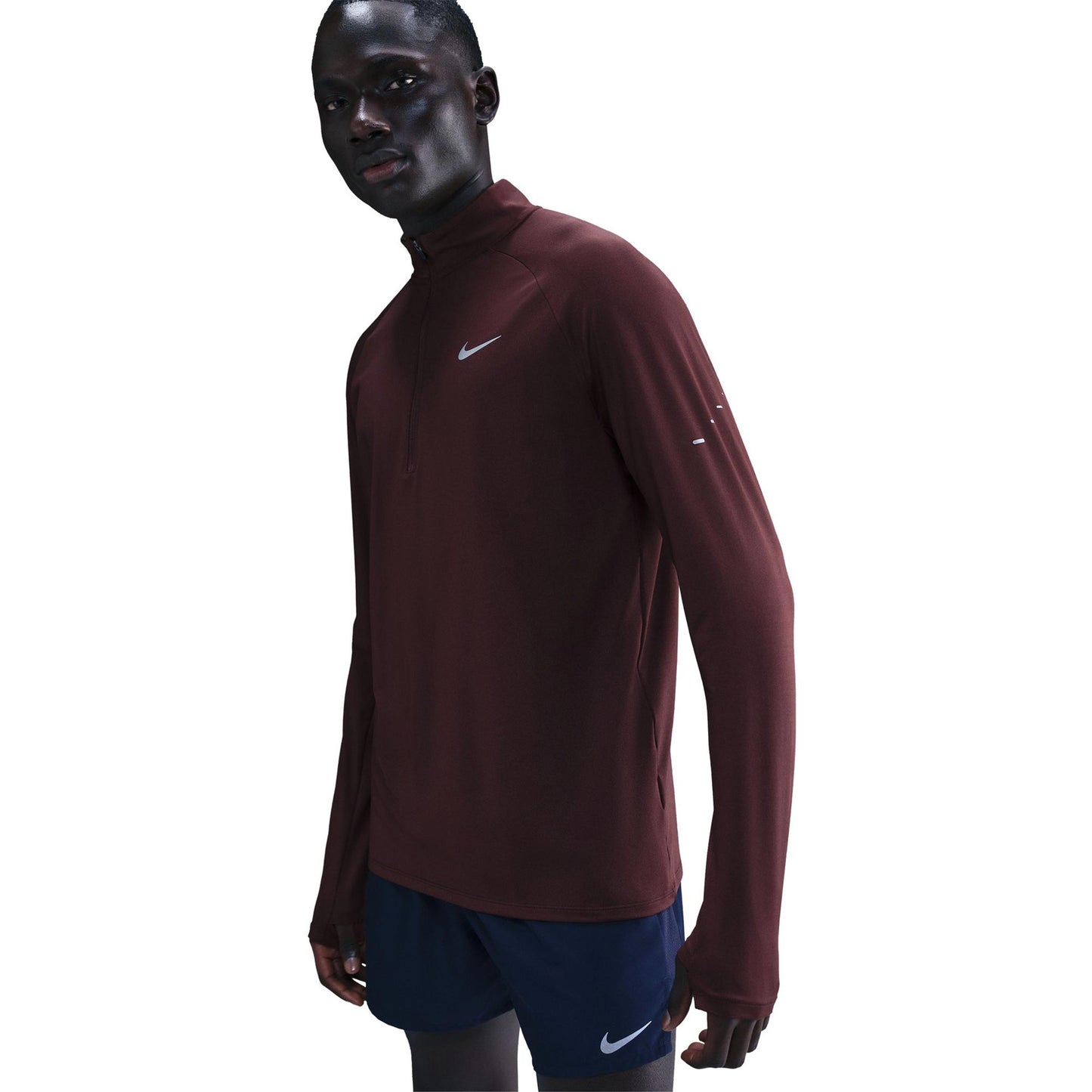 Nike Stride Běžecké tričko Muži - tmavě červená, stříbrná