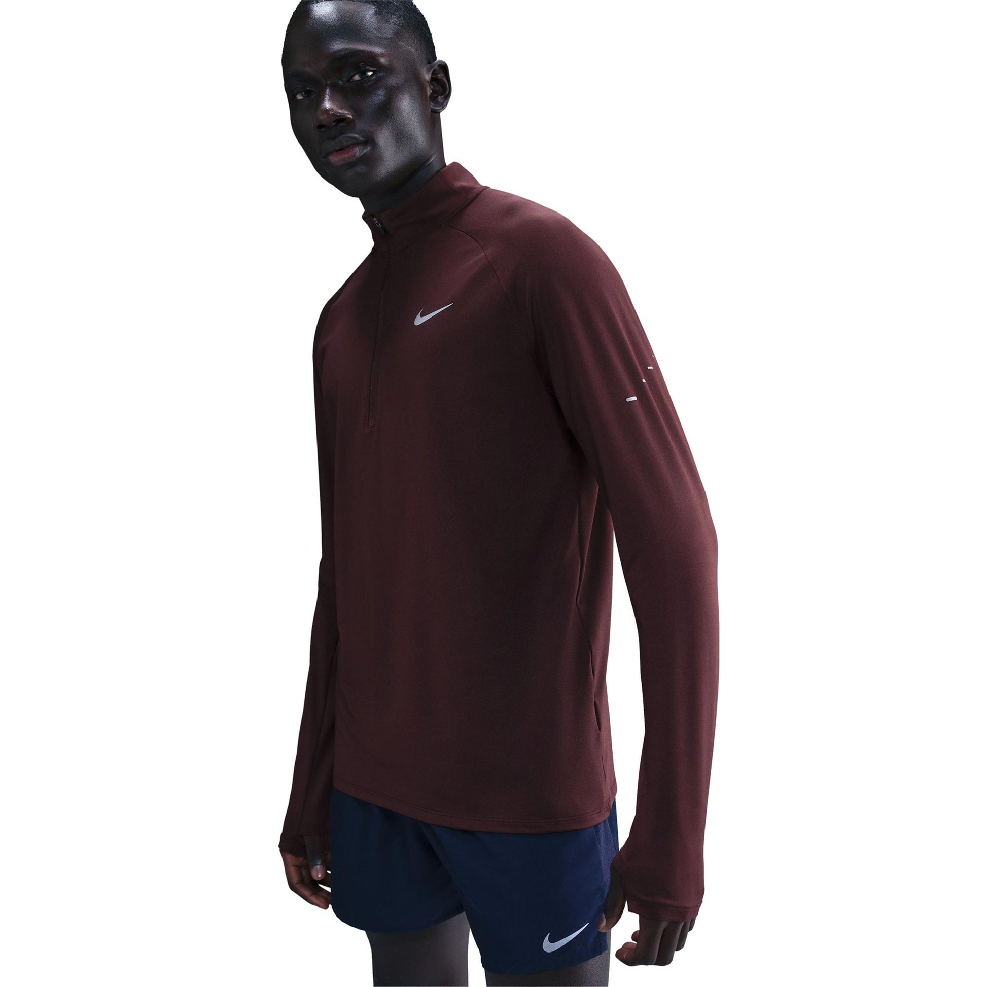Nike Stride Běžecké tričko Muži - tmavě červená, stříbrná