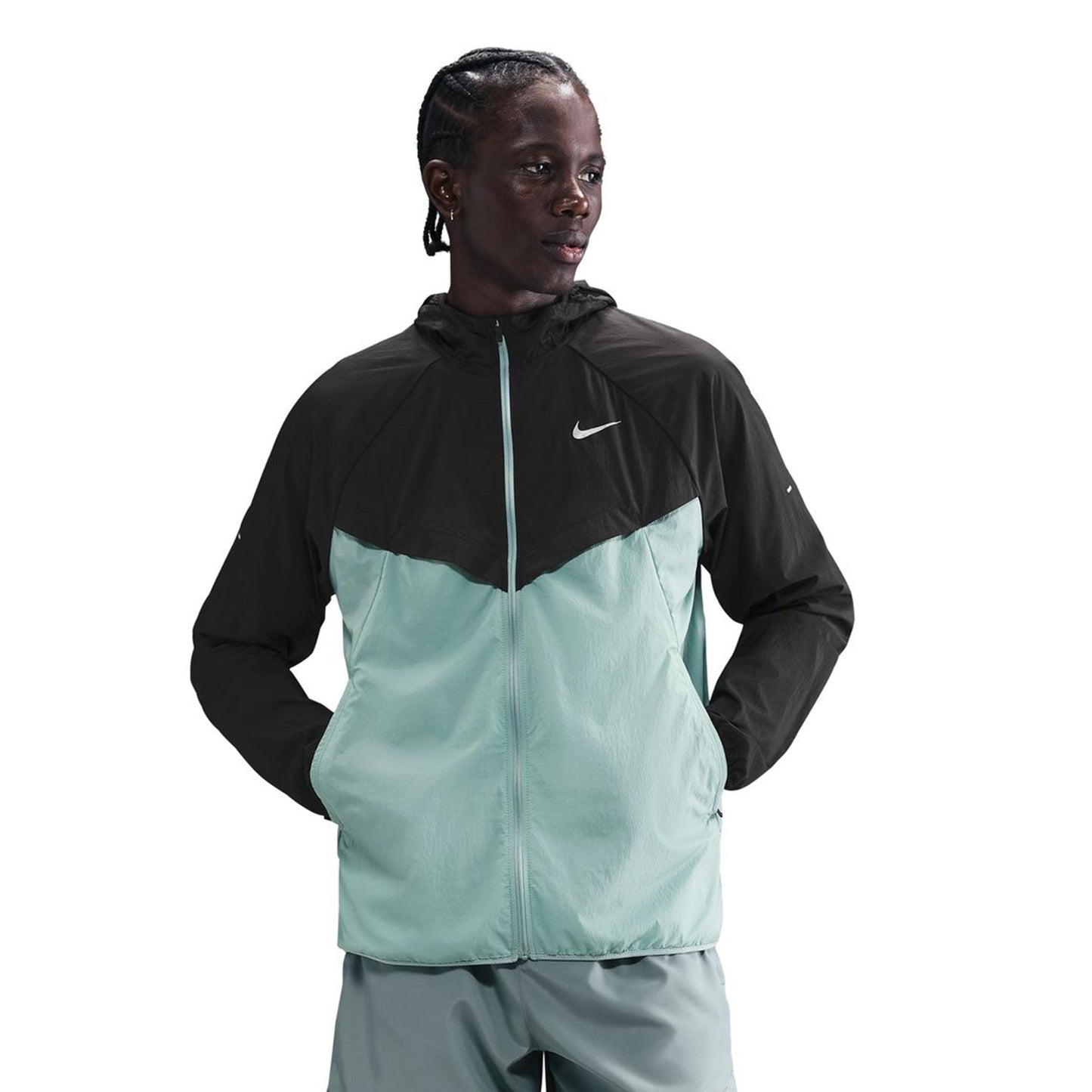 Nike Stride Běžecká bunda Muži - černá, tyrkysová