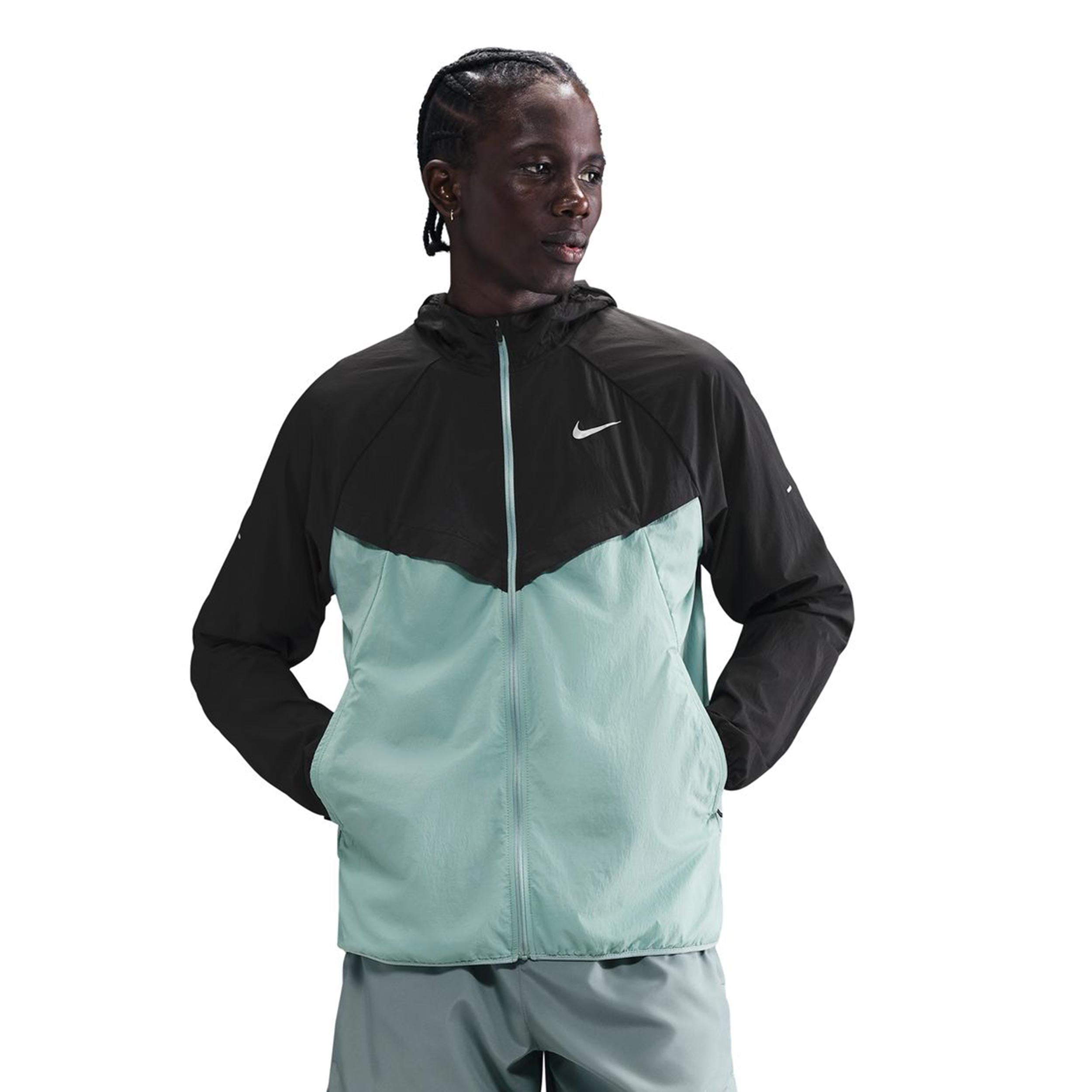 Nike Stride Běžecká bunda Muži - černá, tyrkysová