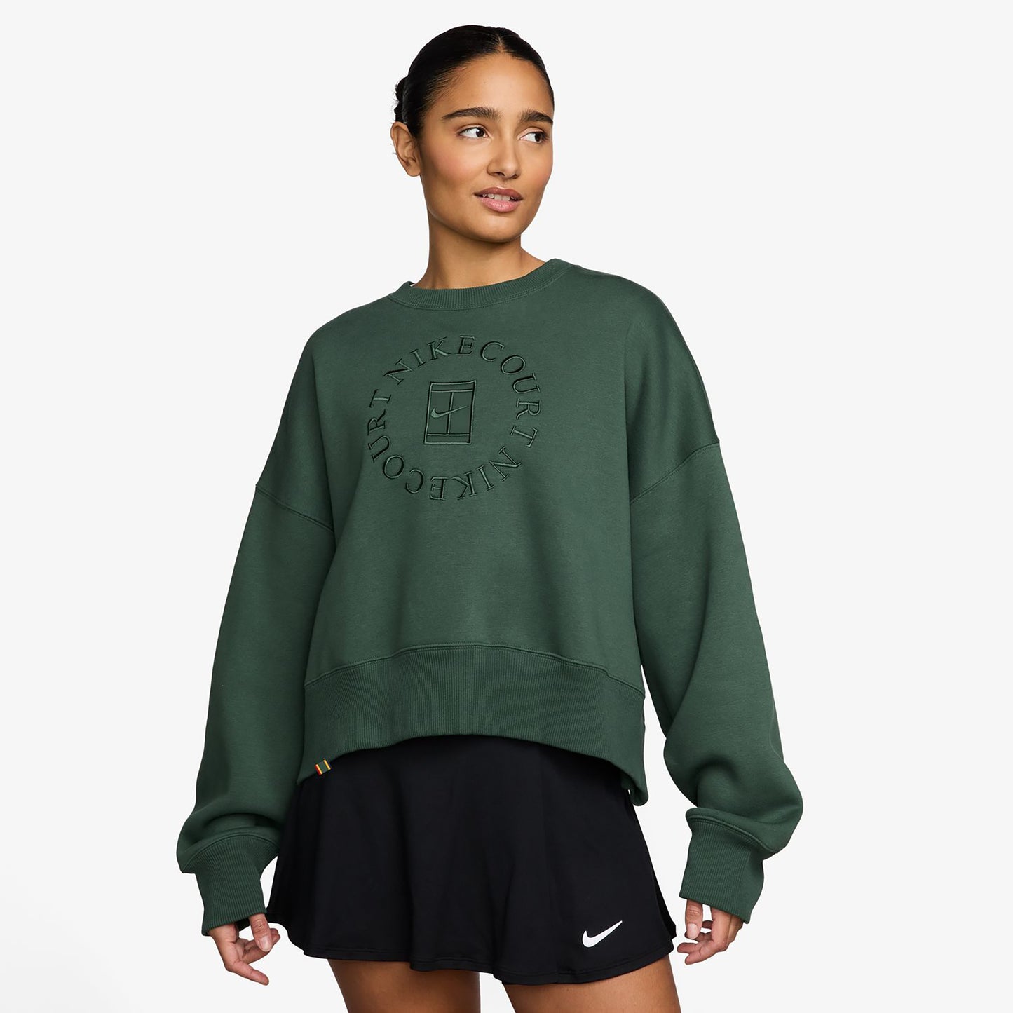 Nike Court Phoenix Over-Oversized Crew Heritage Mikina Dámy-tmavě zelená