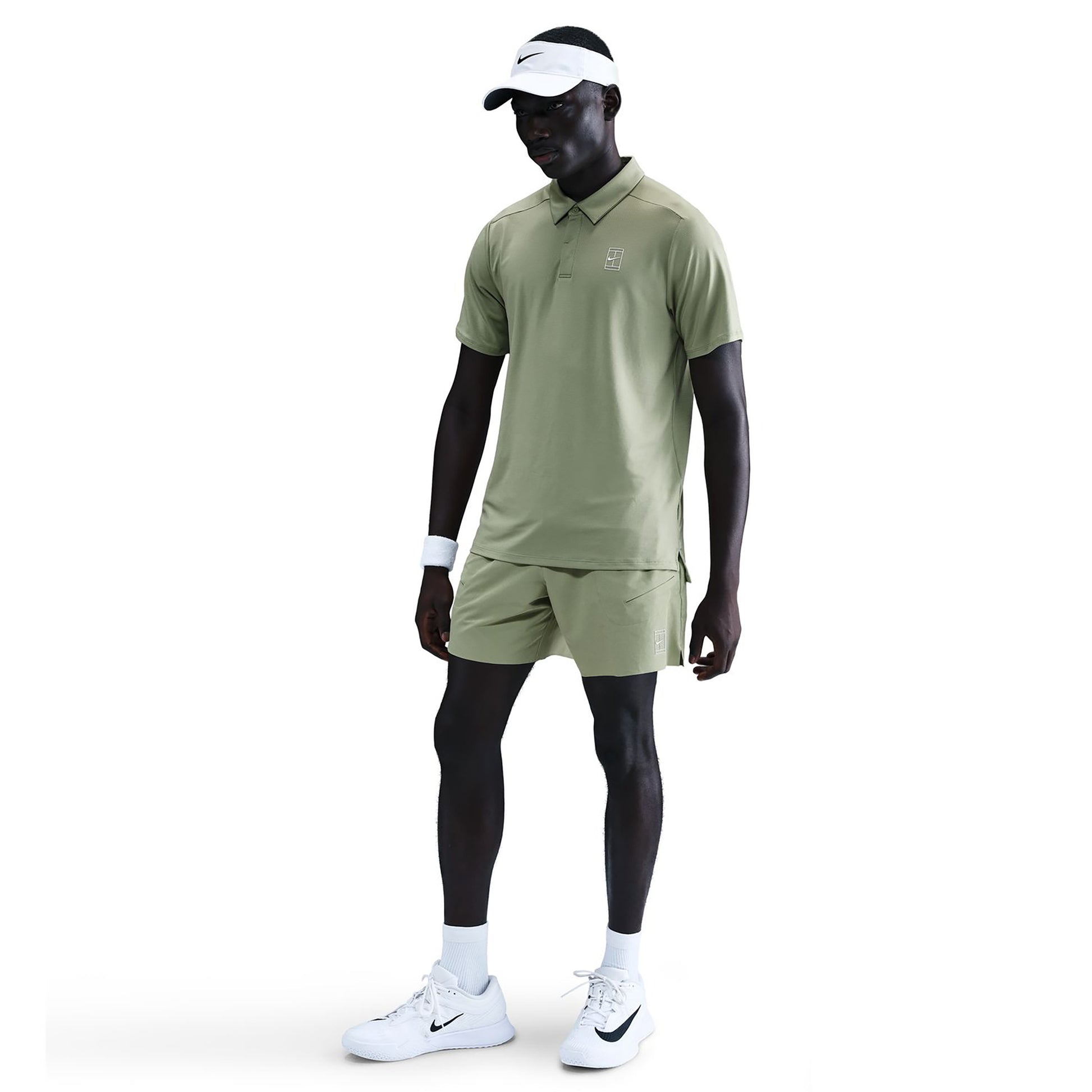 Nike Court Dri-FIT Advantage 6in Šortky Muži - olivová, bílá