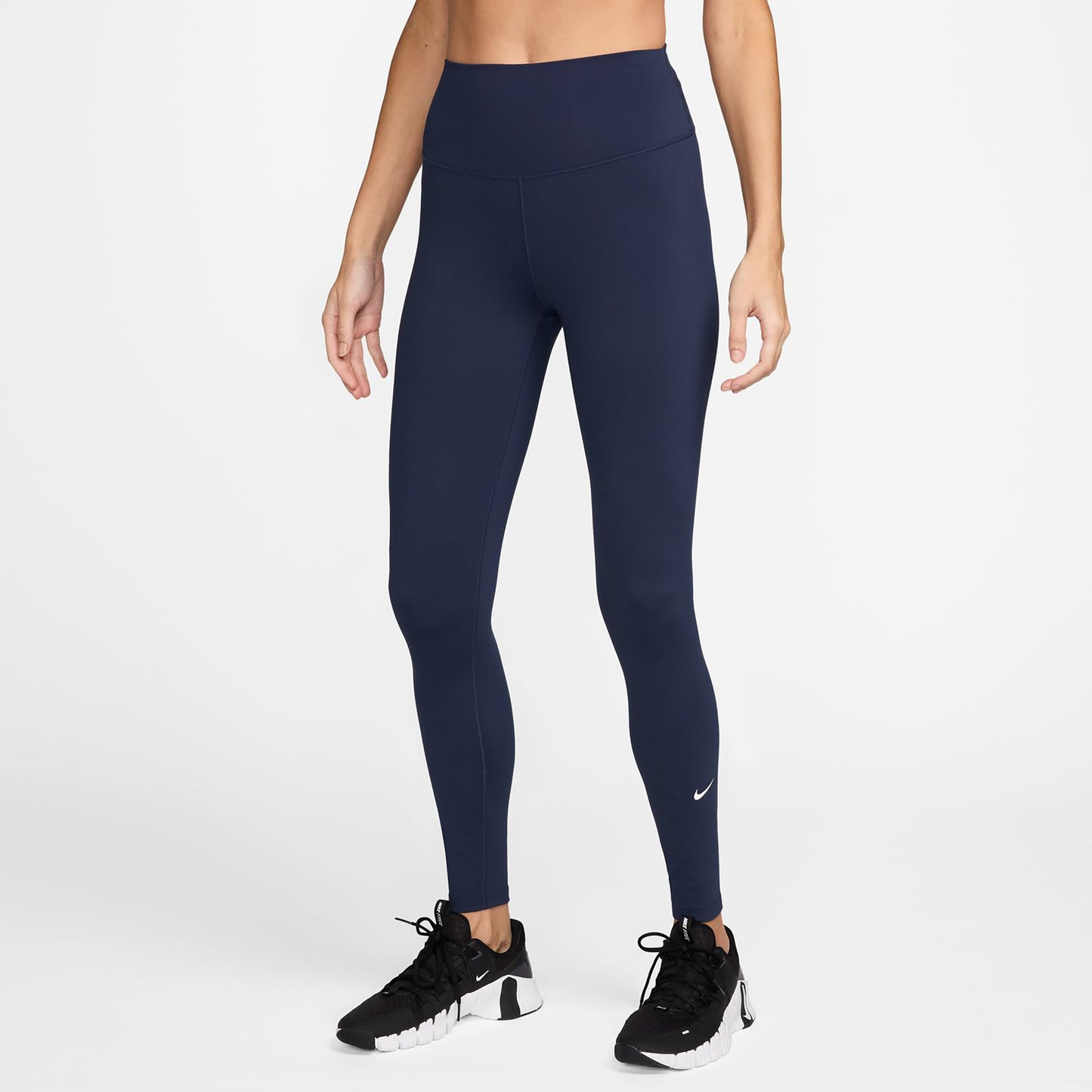 Nike Dri-FIT One High Rise Těsné Dámy - tmavě modrá, bílá