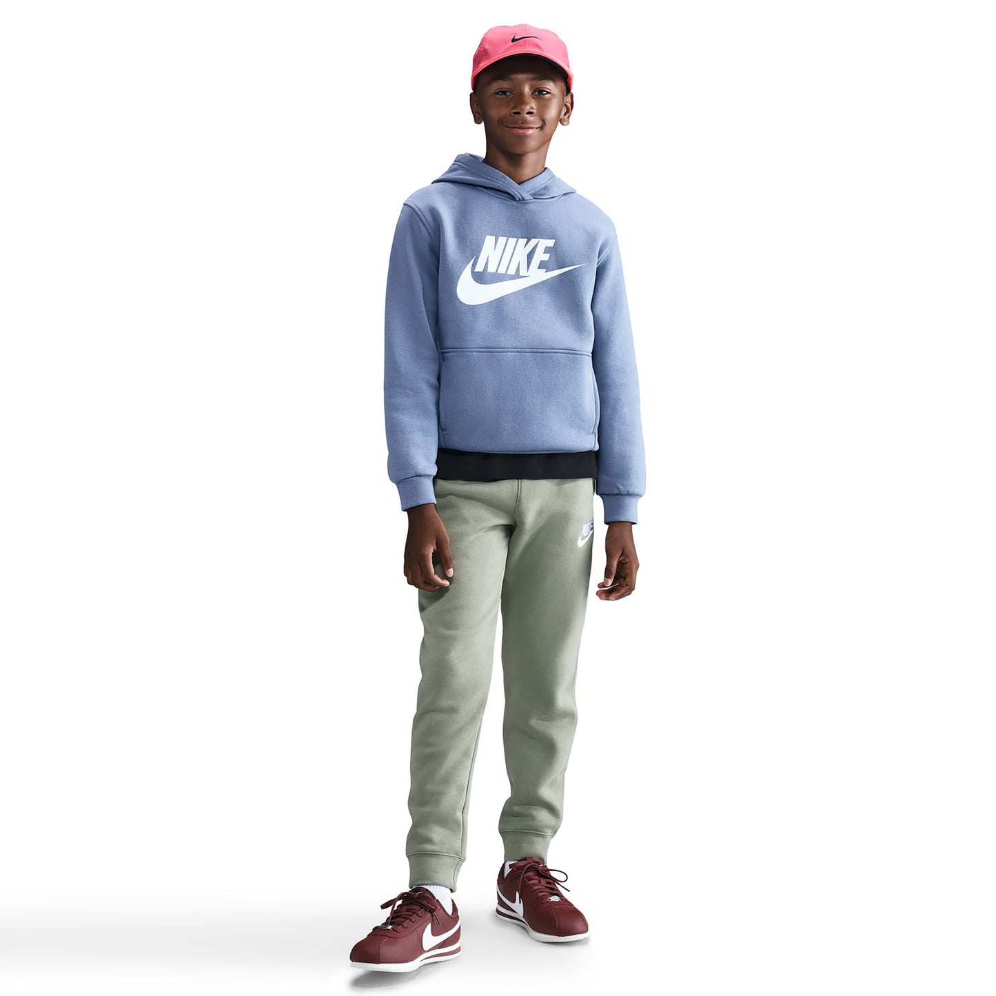 Nike Club Fleece Hoody Děti-blaugrau,bílá