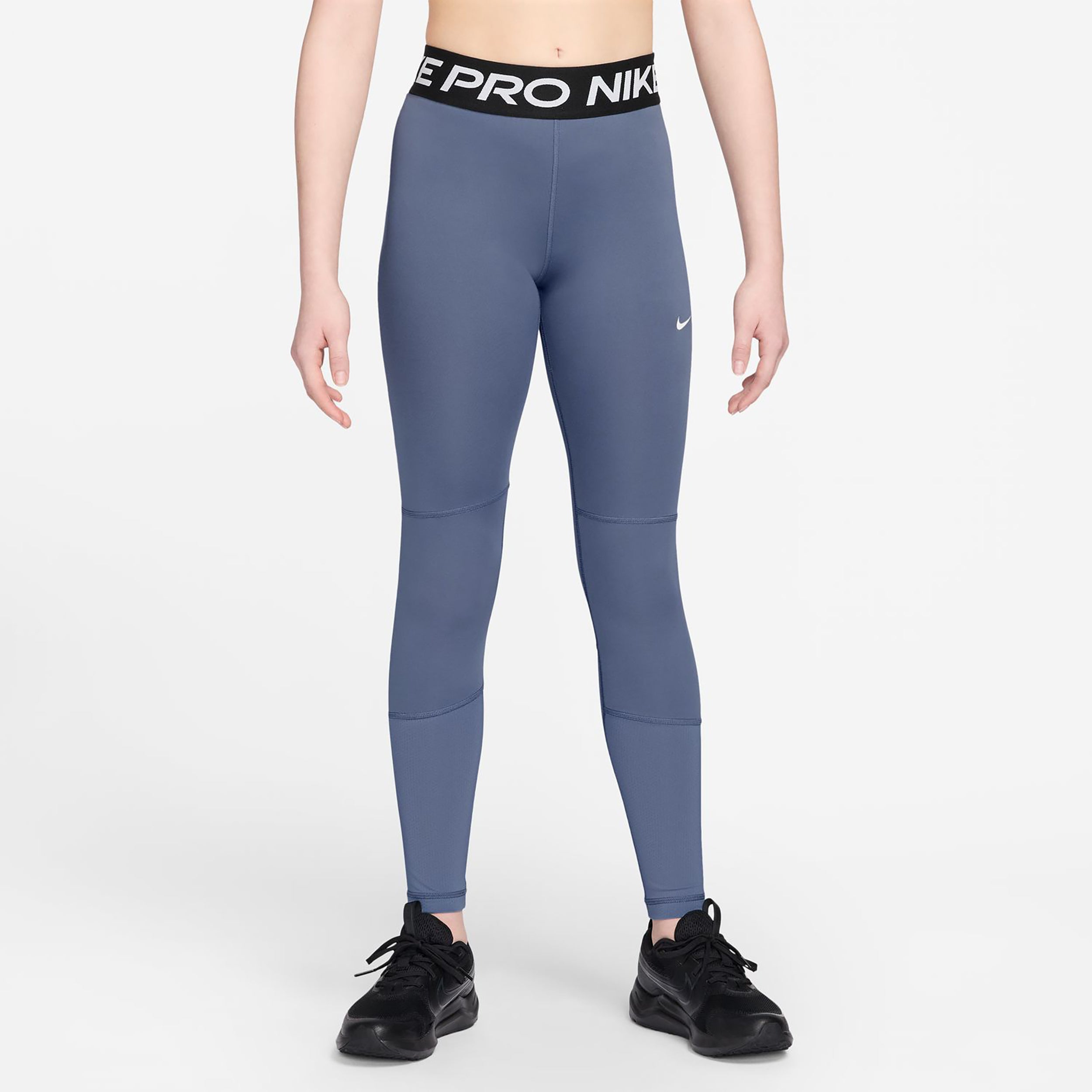 Nike Pro Těsné Dívky - blaugrau, černá