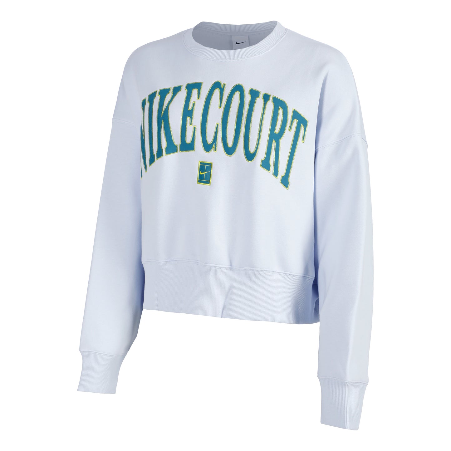 Nike Court Heritage Phoenix Fleece Oversized Crew High Rise Mikina Dámy - světle šedá,