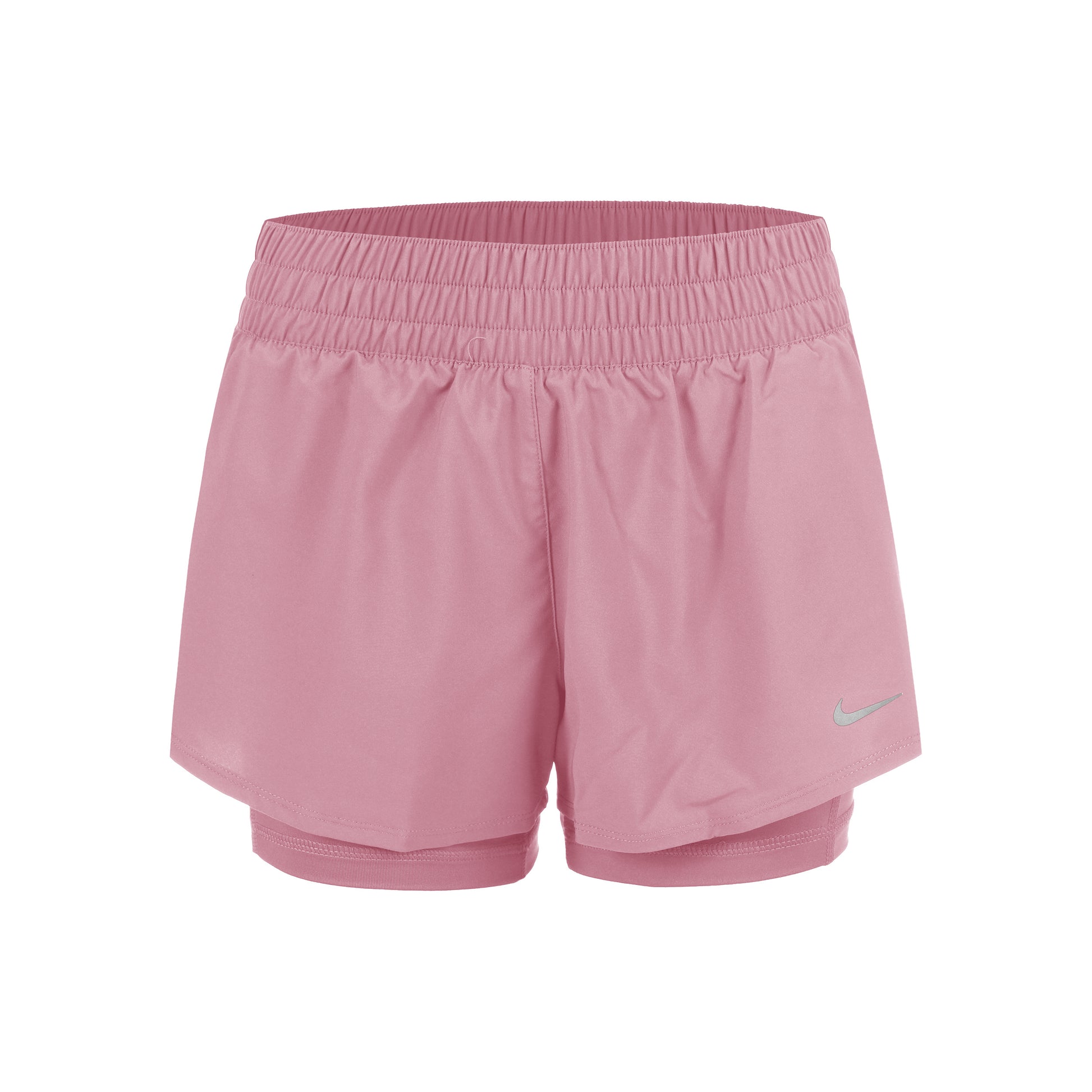 Nike Dri-Fit One Mid Rise 2in1 3in Šortky Dámy - stará růžová, stříbrná