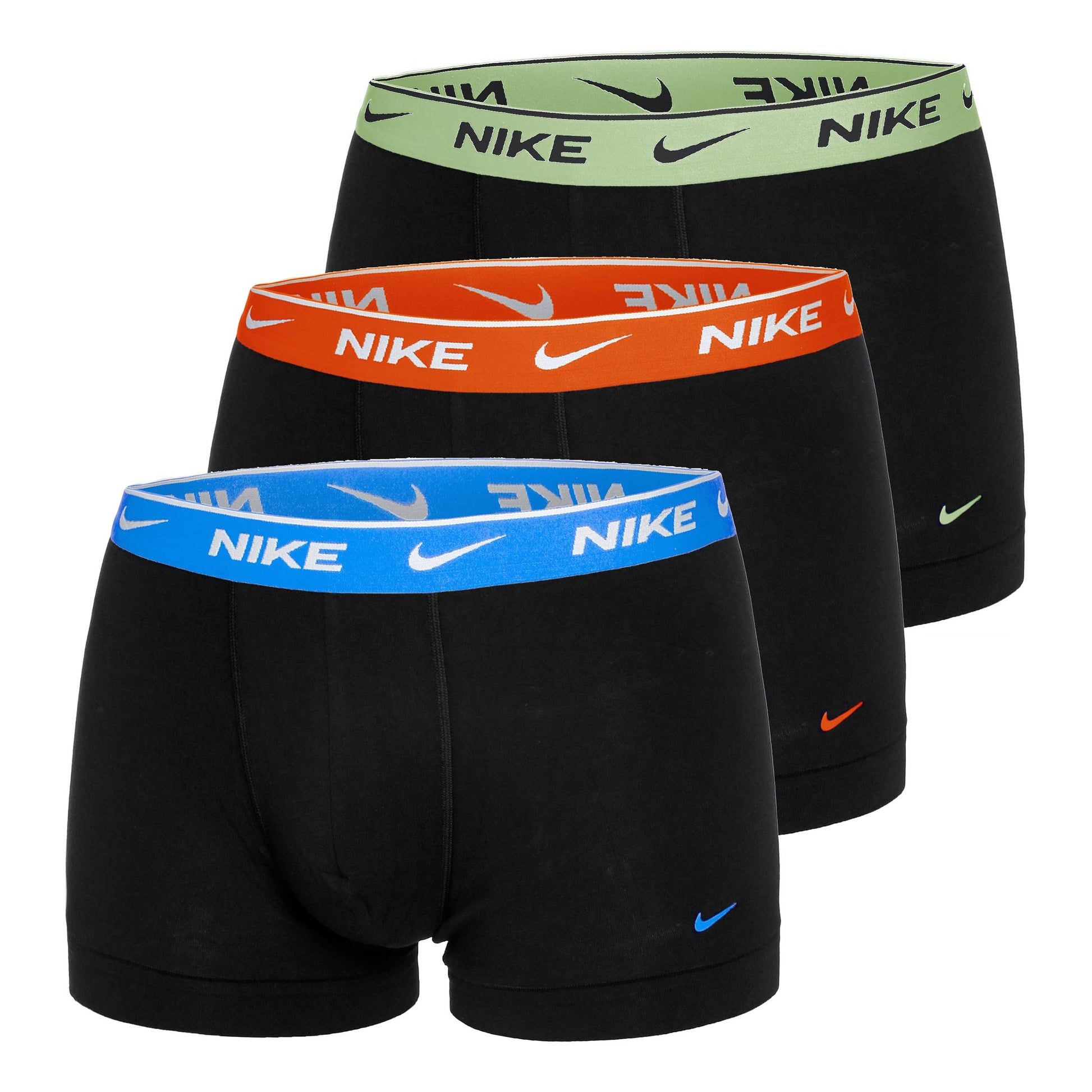 Nike Everyday Cotton Stretch Trenýrky 3ks V Baleni Muži-Černá,Světle Zelená