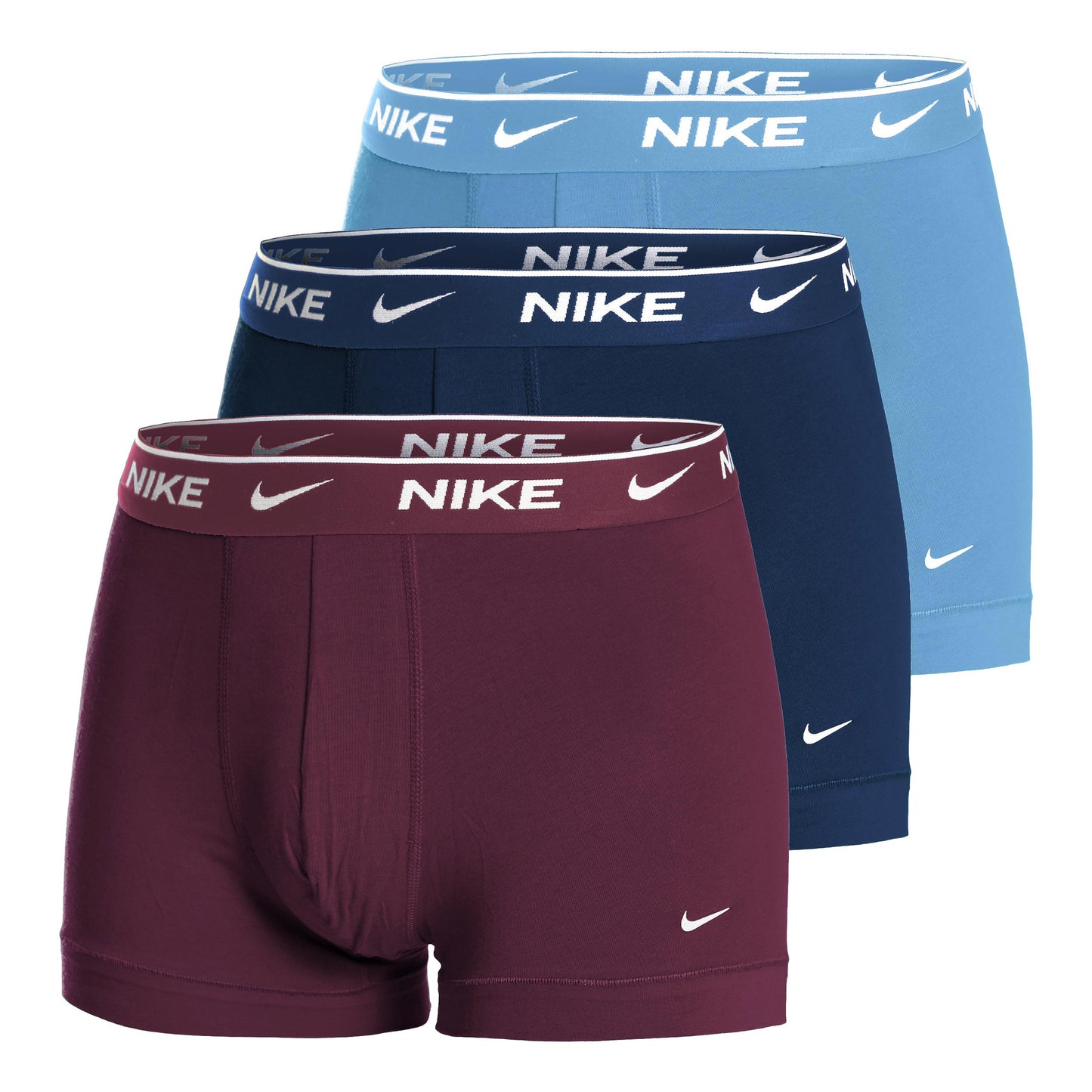 Nike Everyday Stretch Trunk Trenýrky 3ks v baleni Muži - světle modrá, tmavě červená