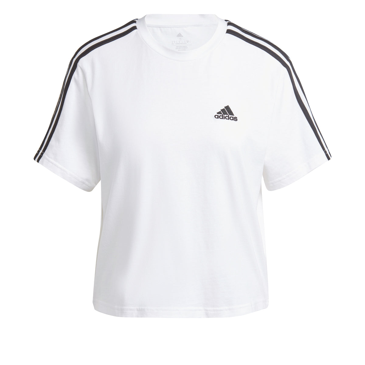 adidas 3Stripes Crop Tričko Dámy - bílá, černá