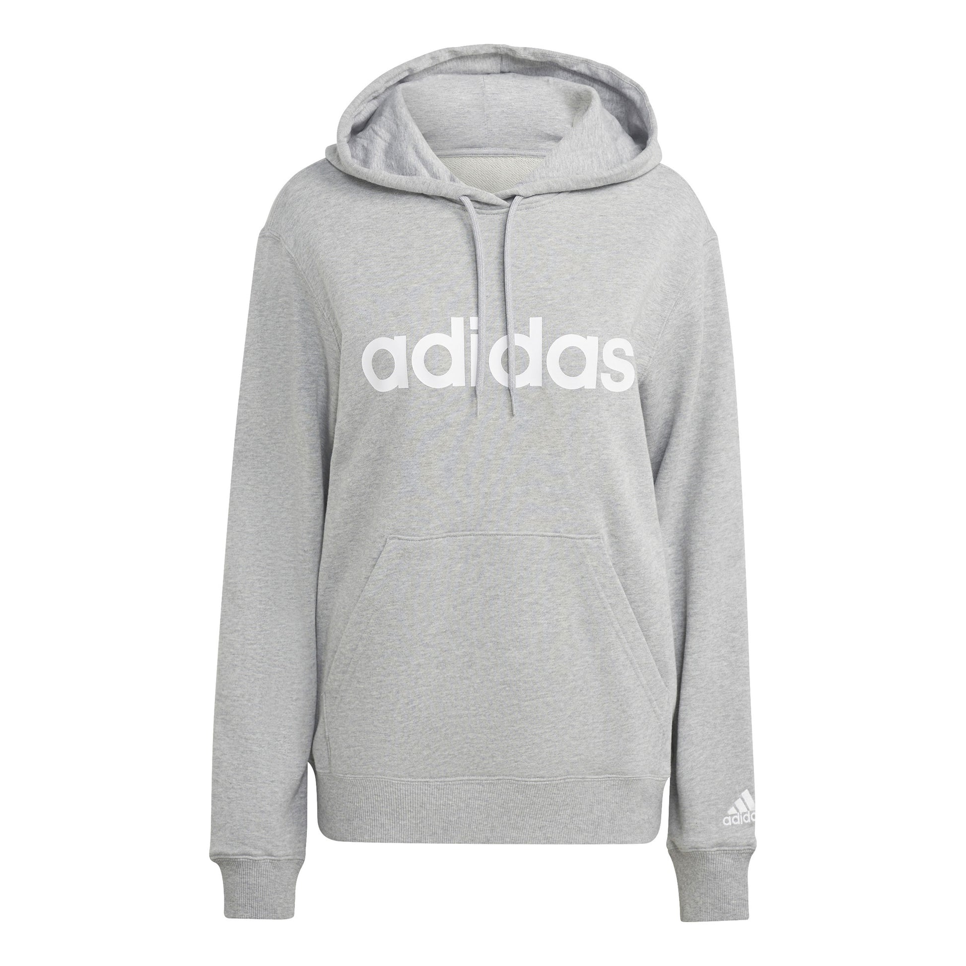 adidas Linear French Terry Hoody Dámy - světle šedá, bílá