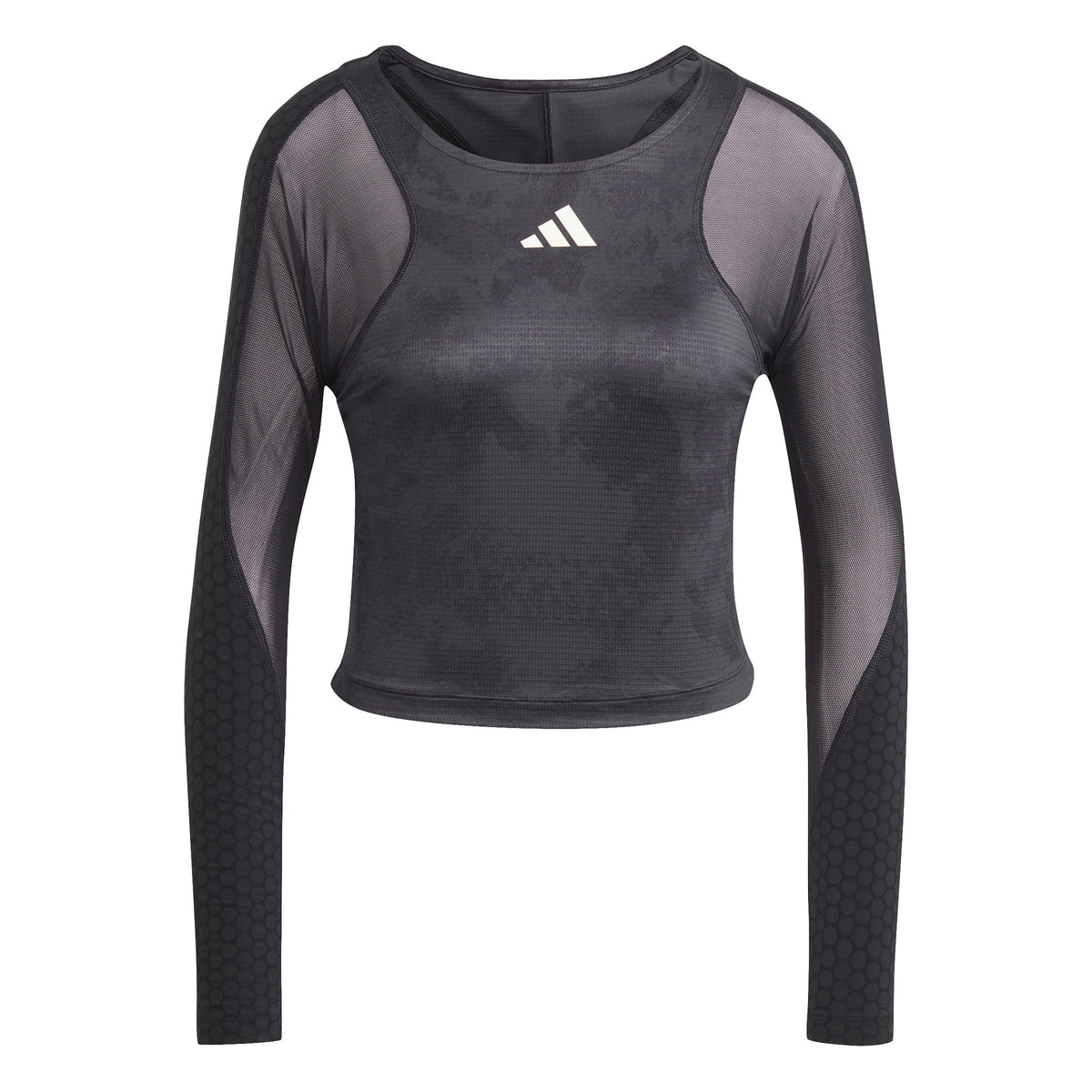 adidas Paris Crop S dlouhým rukávem Dámy - tmavě šedá, černá