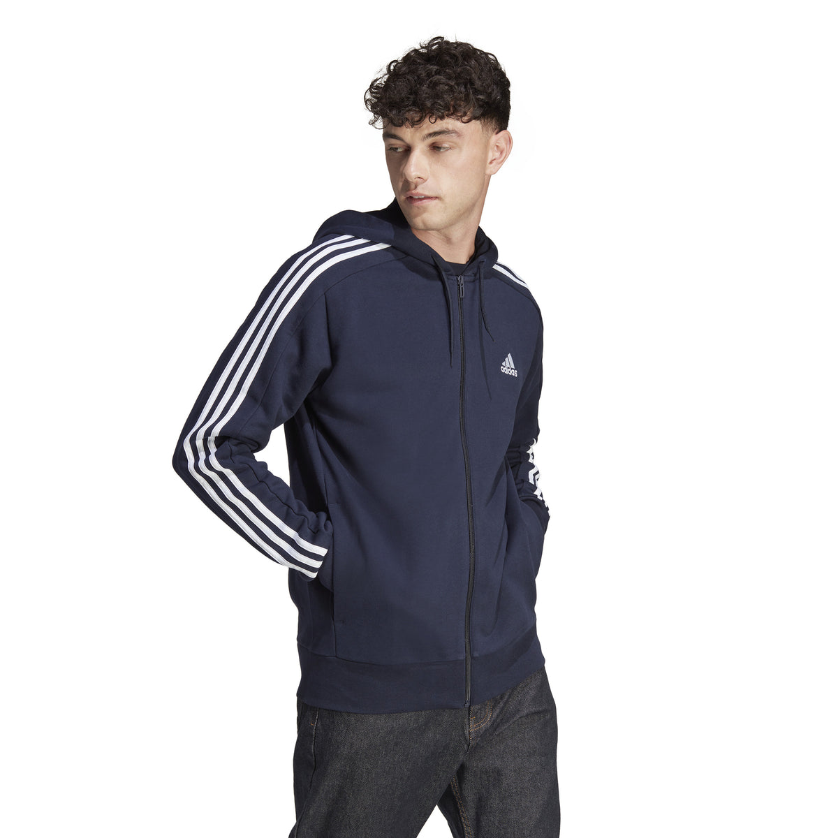 adidas 3Stripes Mikina s kapucí Muži - tmavě modrá, bílá