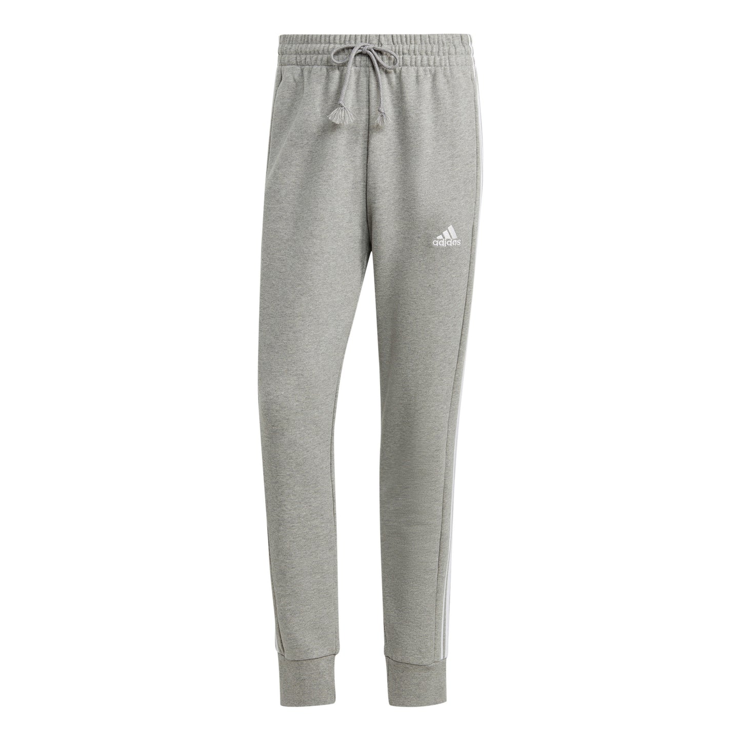 adidas French Terry Tapered Cuff 3-Stripes Tréninkové kalhoty Muži - světle šedá, bílá