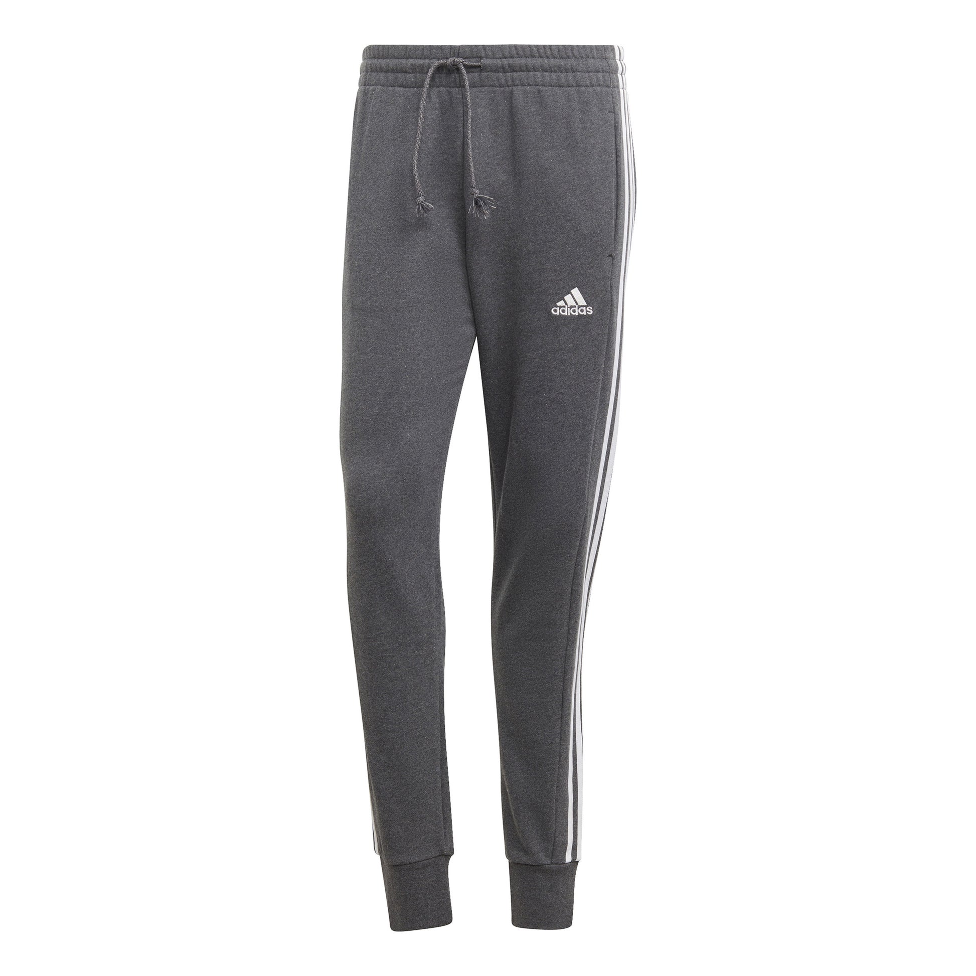 adidas French Terry Tapered Cuff 3-Stripes Tréninkové kalhoty Muži - šedá, bílá