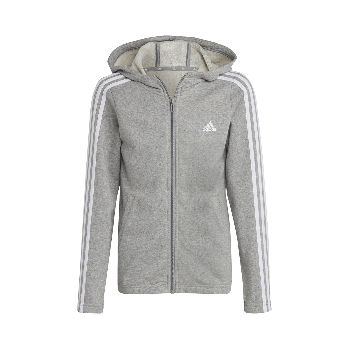 adidas 3Stripes Mikina s kapucí Dívky - šedá
