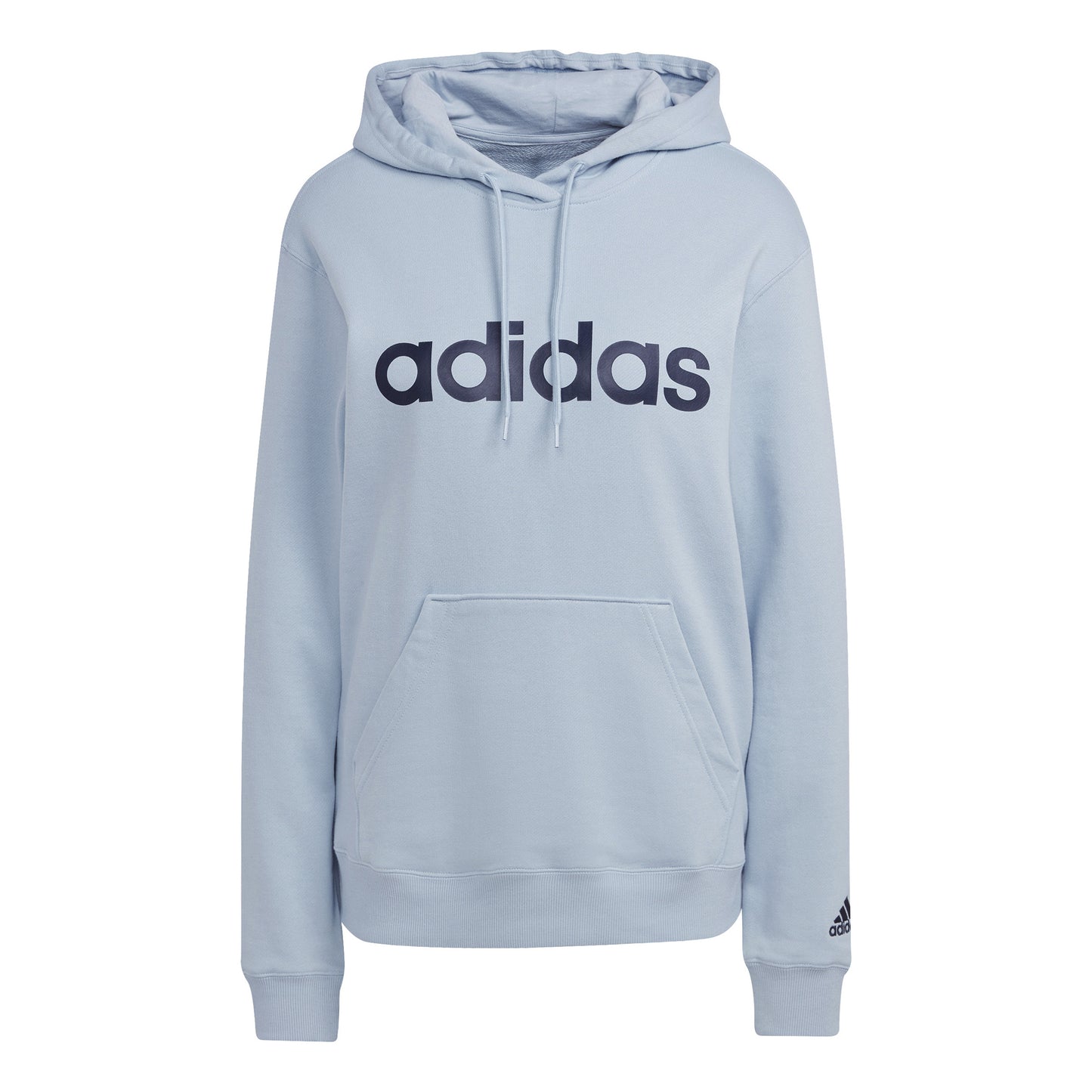 adidas Linear French Terry Hoody Dámy - blaugrau, tmavě modrá