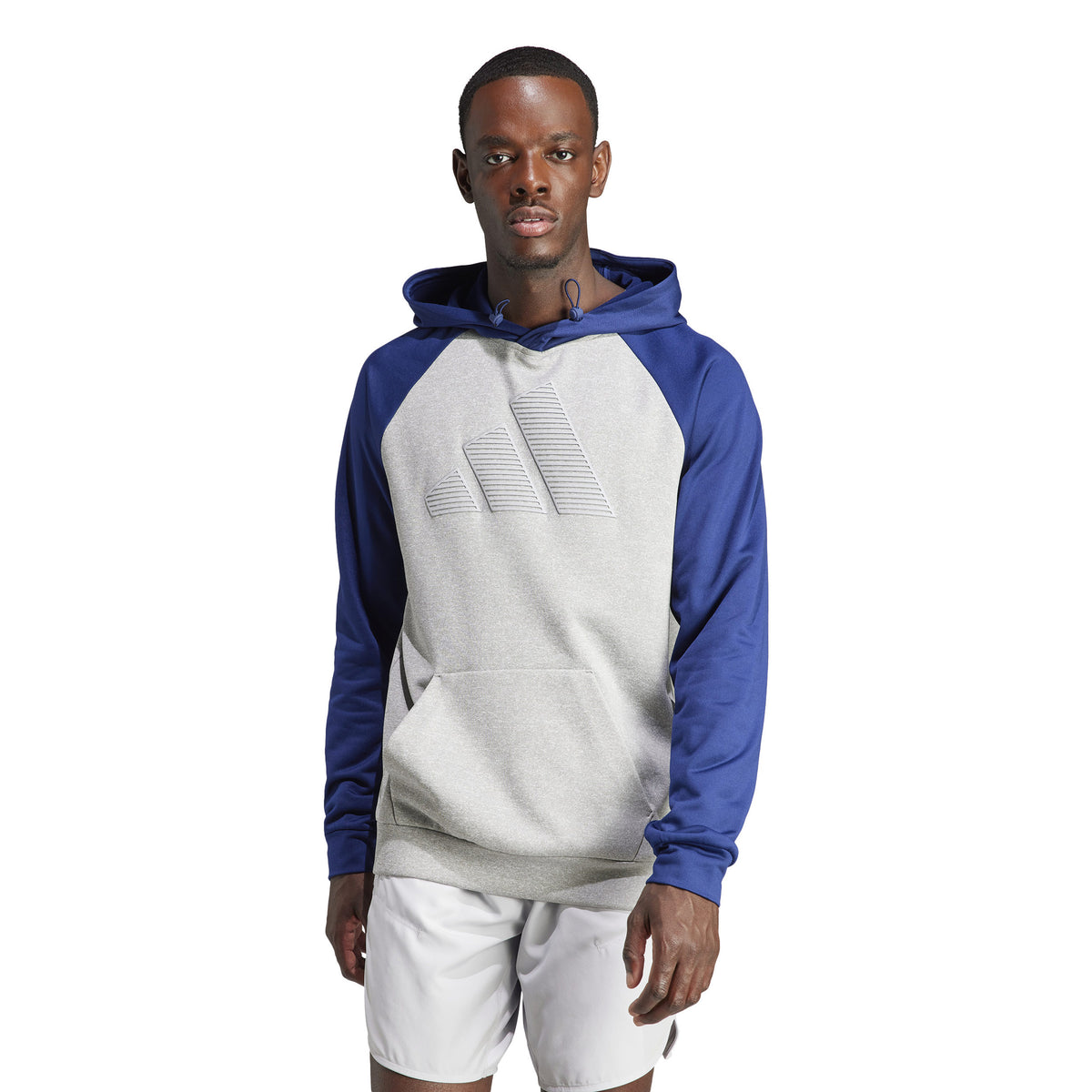 adidas GG Big Logo Hoody Muži - šedá, tmavě modrá