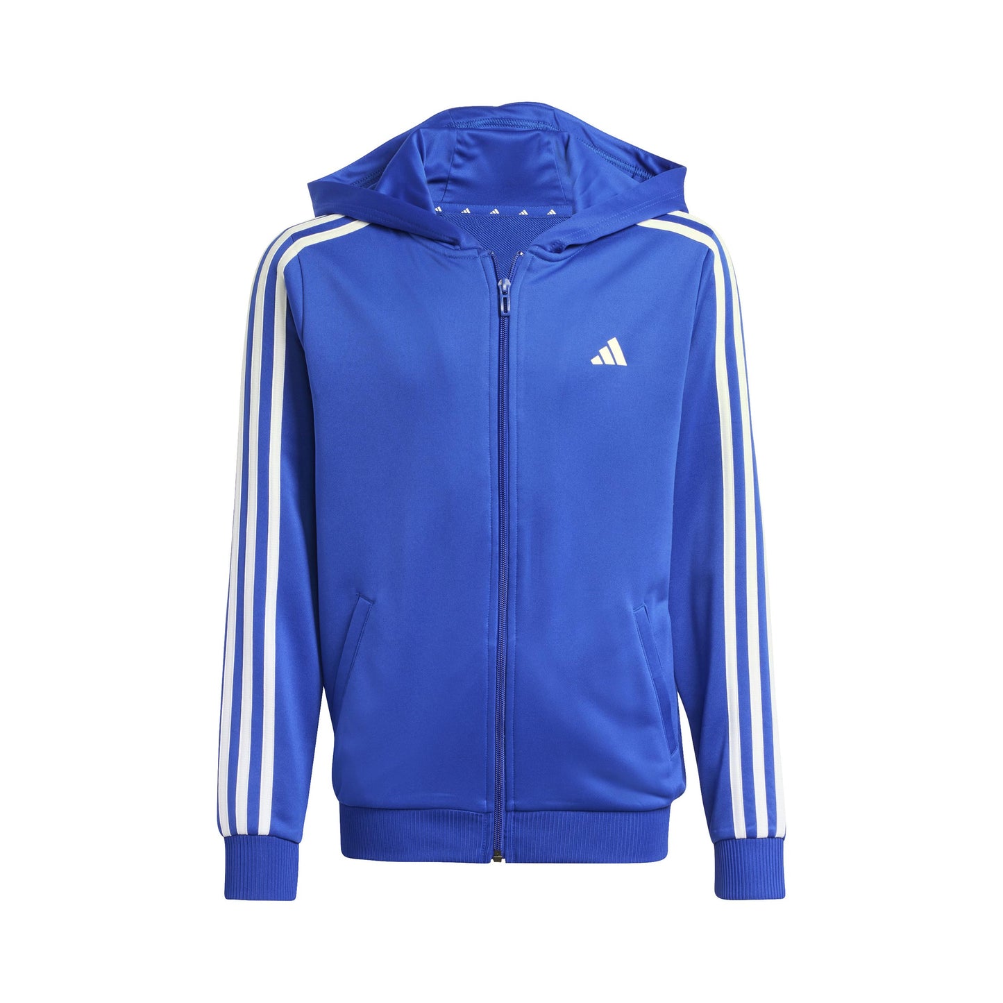 adidas Training ES 3 Stripes Full-Zip Mikina s kapucí Děti - modrá, bílá