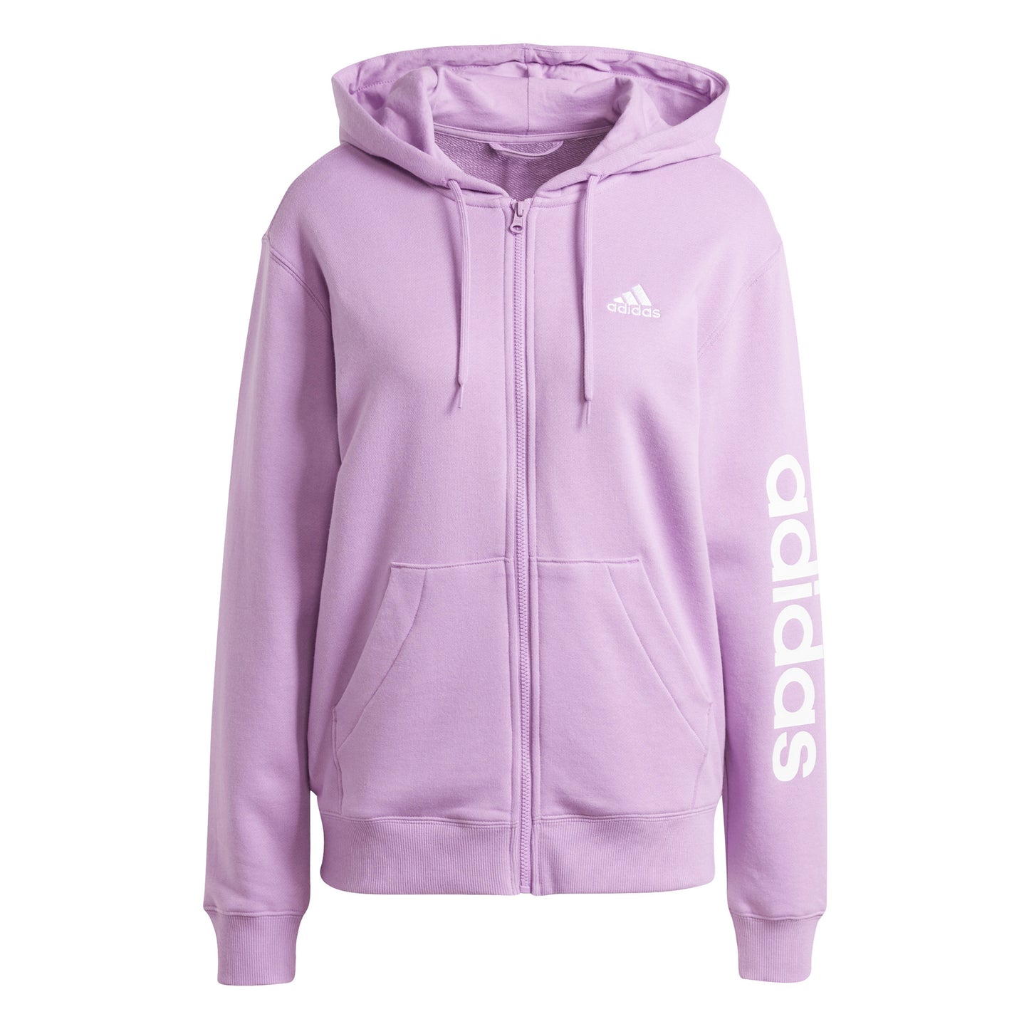 adidas Linear French terry Full Zip Mikina s kapucí Dámy - růžová,