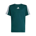 Training Essentials 3 Stripes Tričko - tmavě zelená, bílá